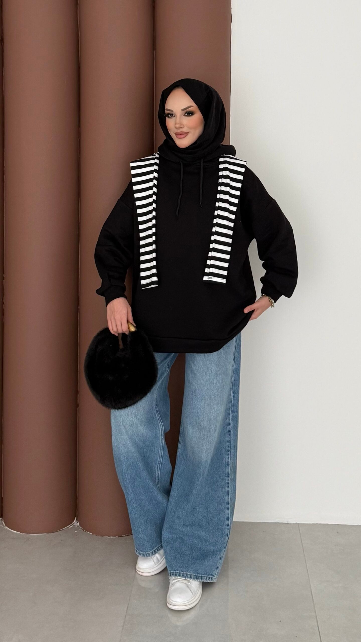 Oversize Basic Şardonlu Sweat |  