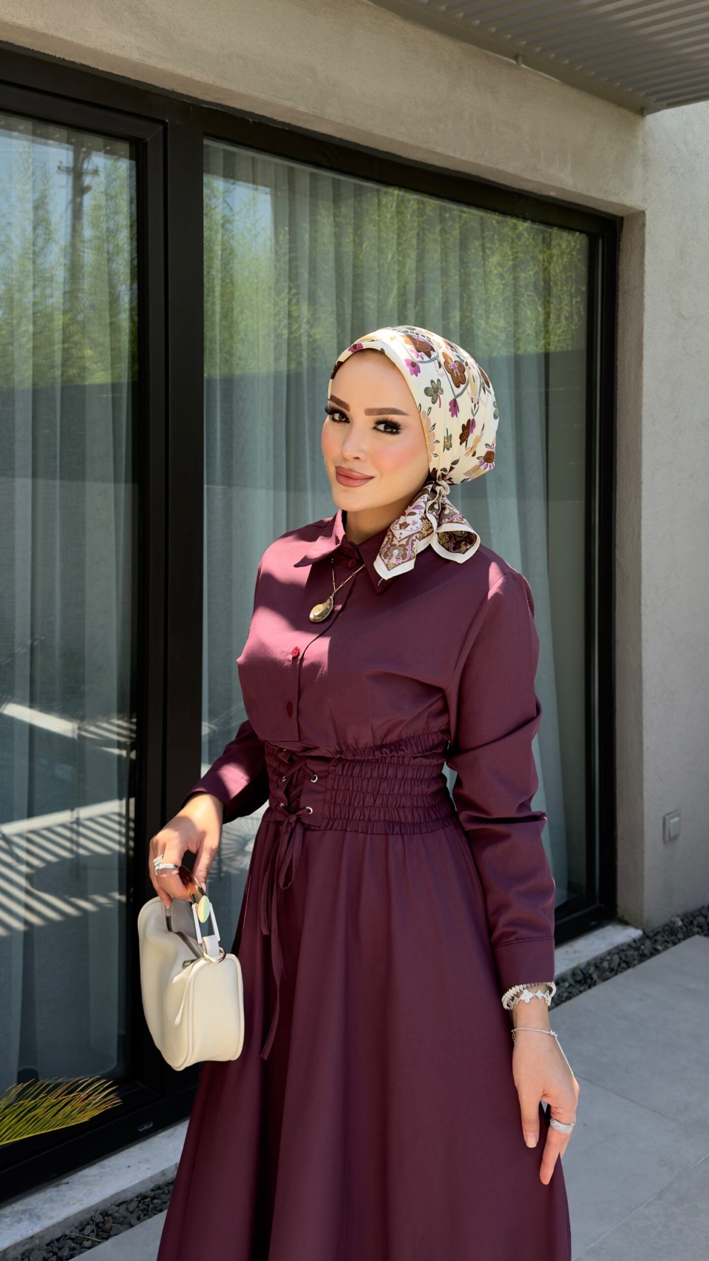 Valeria Poplin Kuşaklı Elbise |  