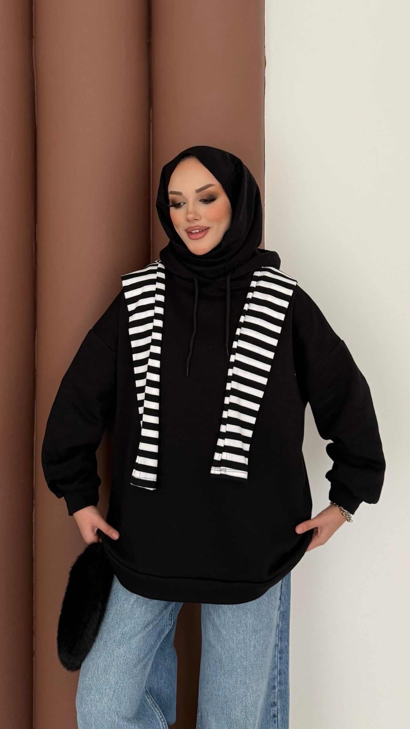 Oversize Basic Şardonlu Sweat |  