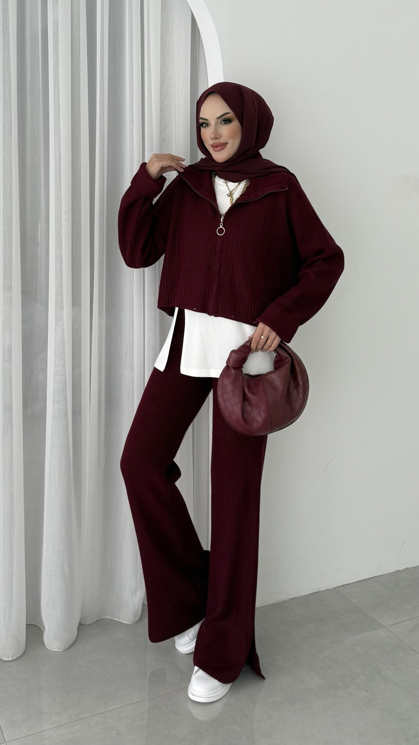 Crop İçlikli Triko Takım |  
