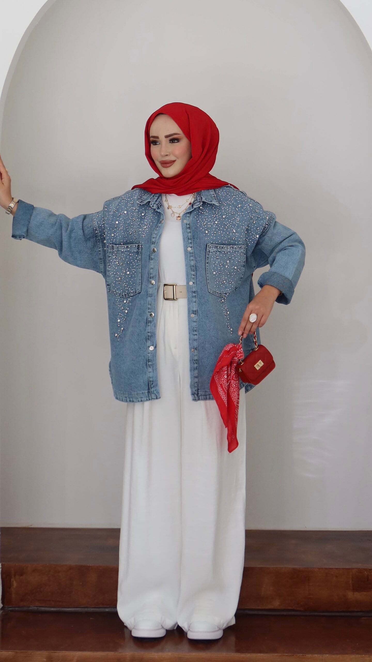 Shine Taşlı Kot Ceket |  