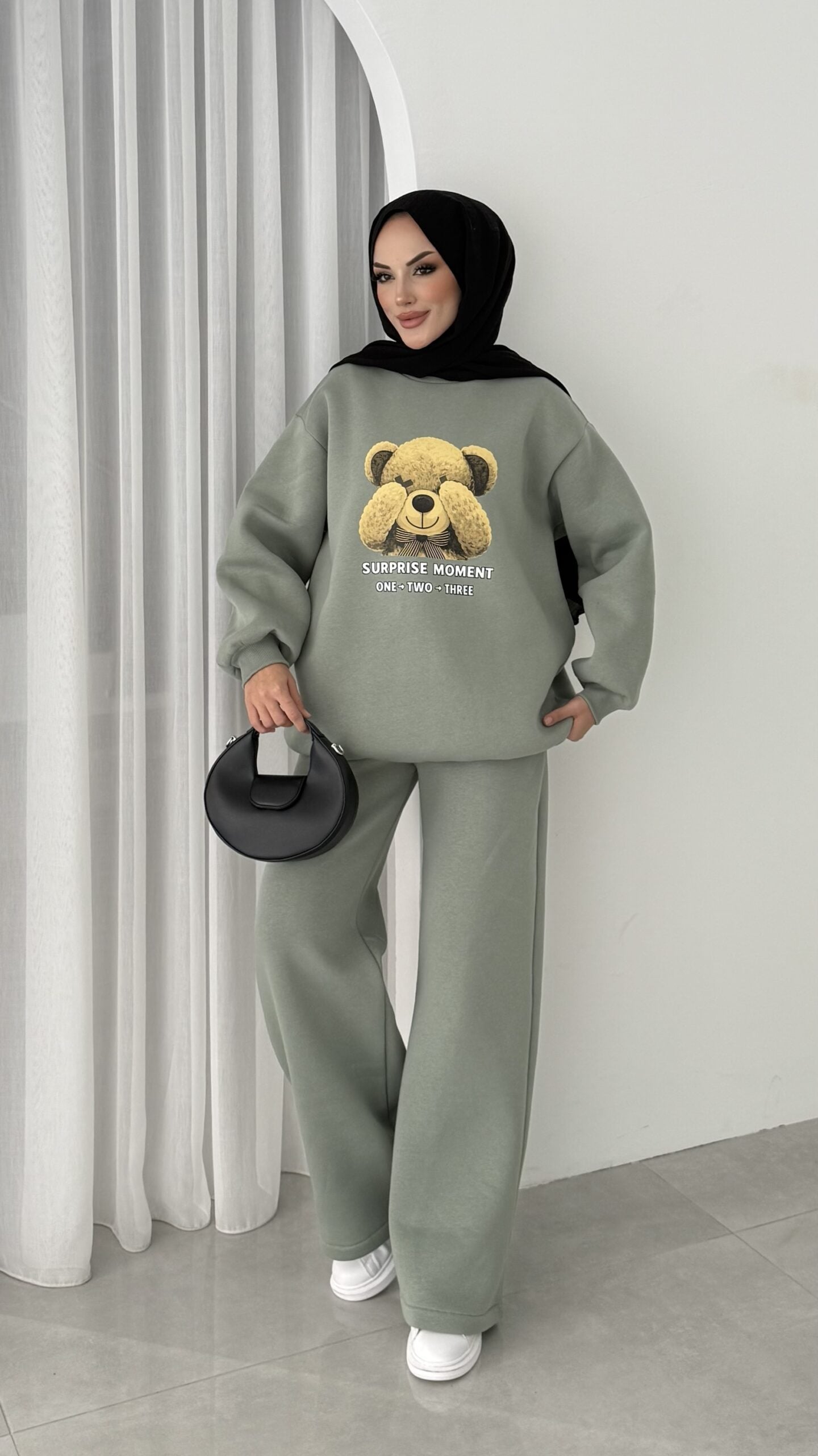 Puffy Şardonlu Sweat İkili Takım |  