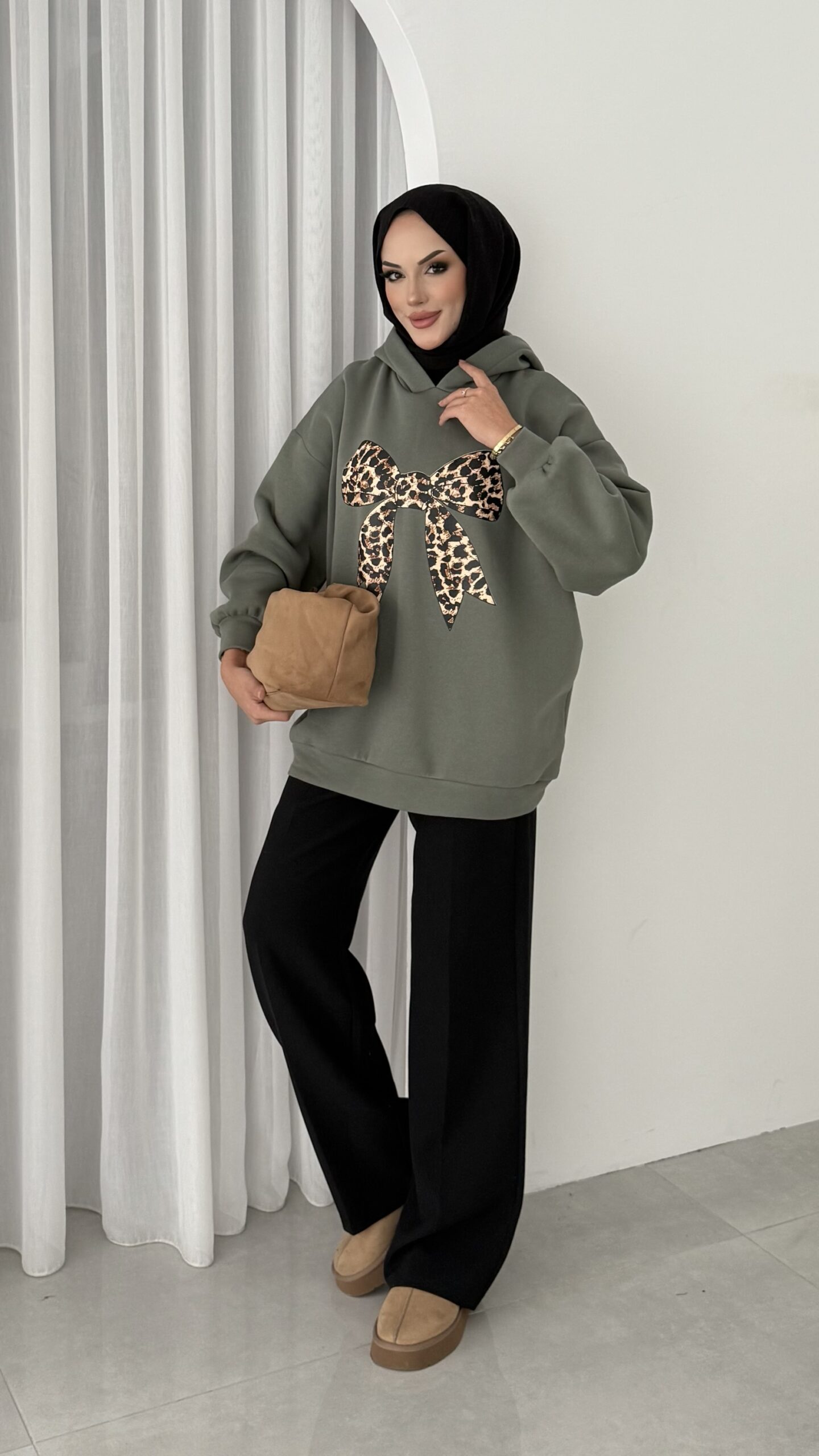 Kurdela Baskılı Şardonlu Sweatshirt |  