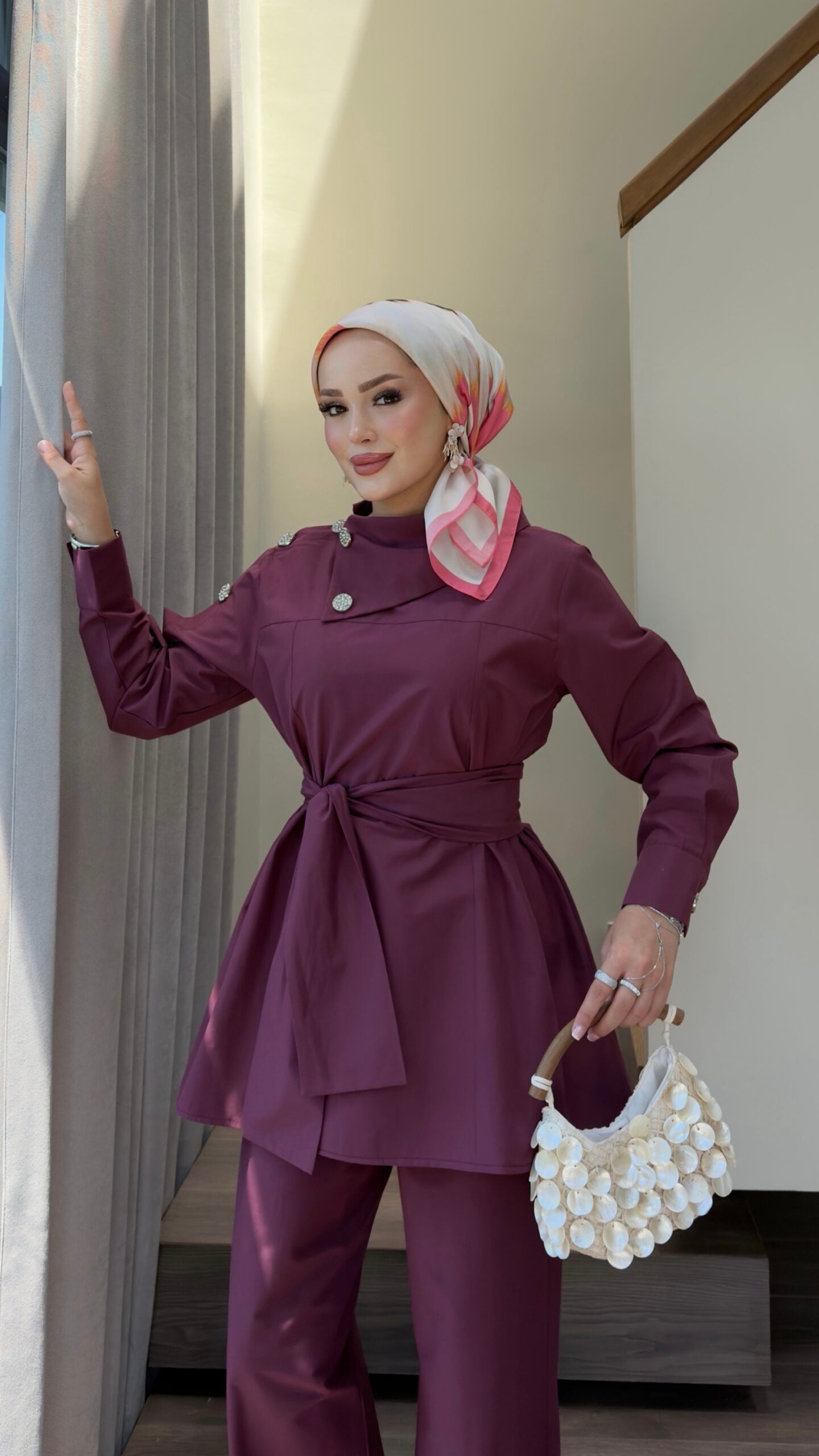 Liora Düğmeli Poplin İkili Takım |  