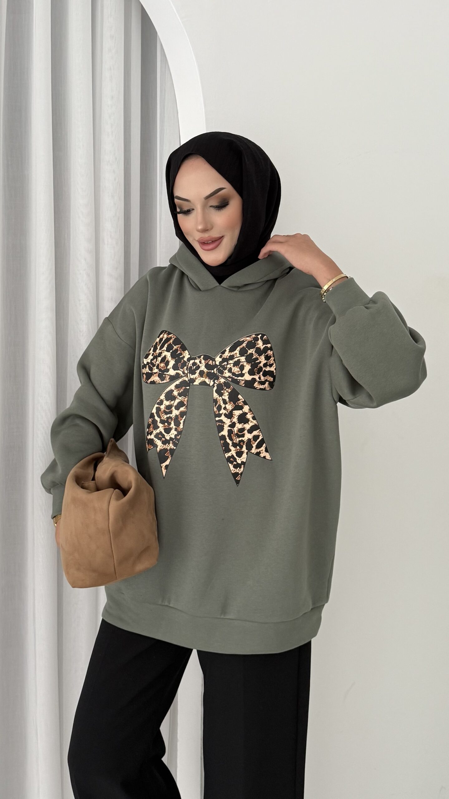 Kurdela Baskılı Şardonlu Sweatshirt |  