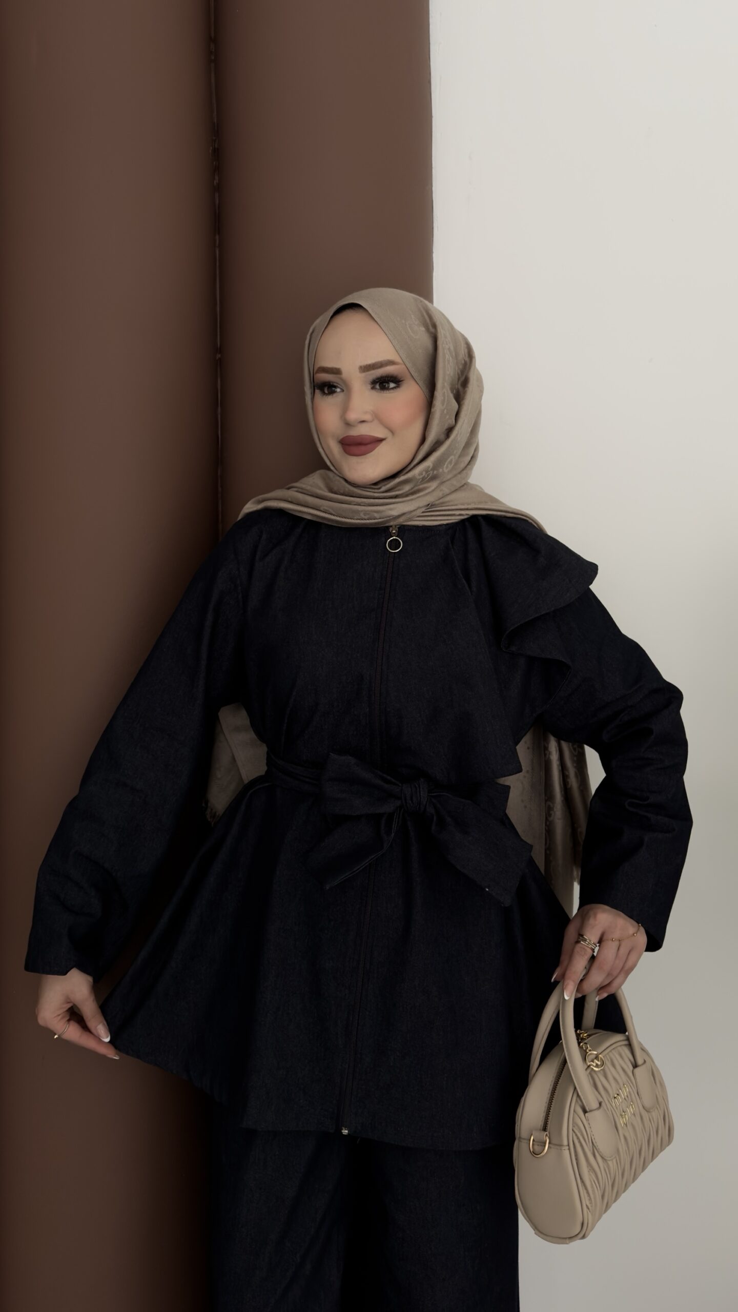 Softy Fermuarlı Denim İkili Takım |  