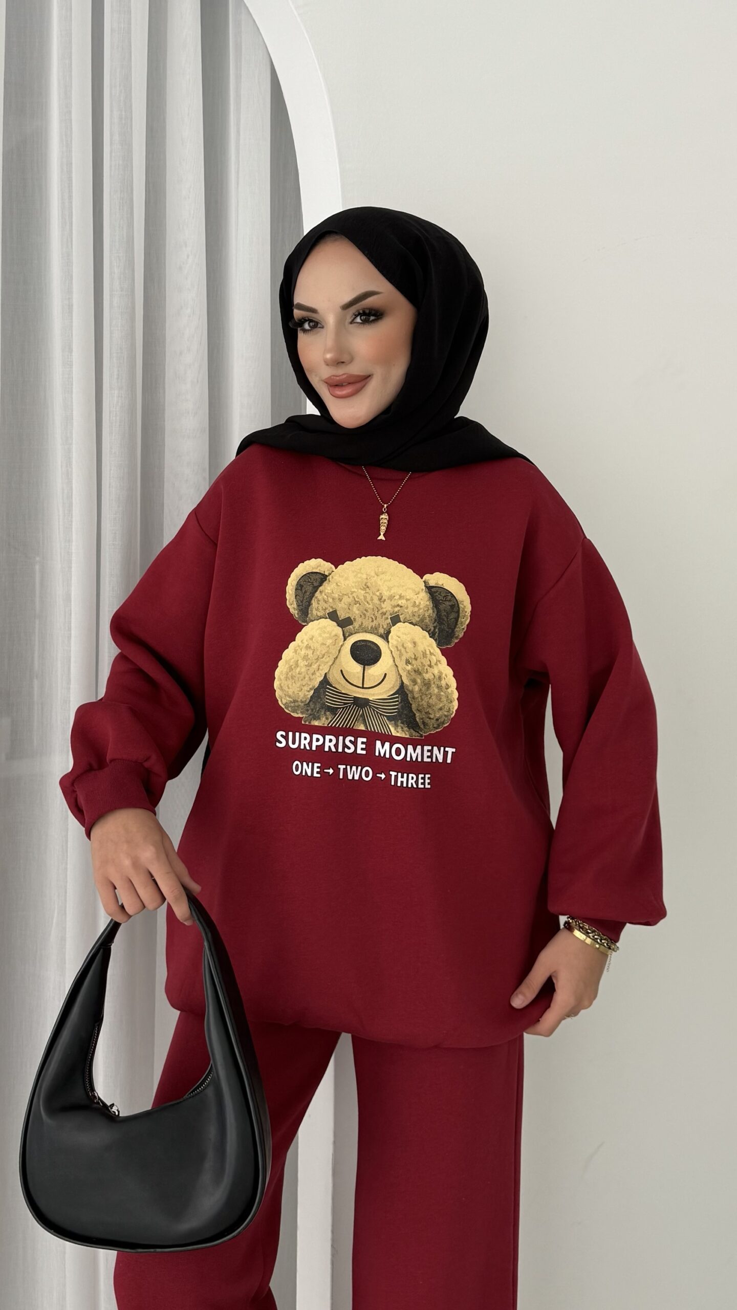 Puffy Şardonlu Sweat İkili Takım |  