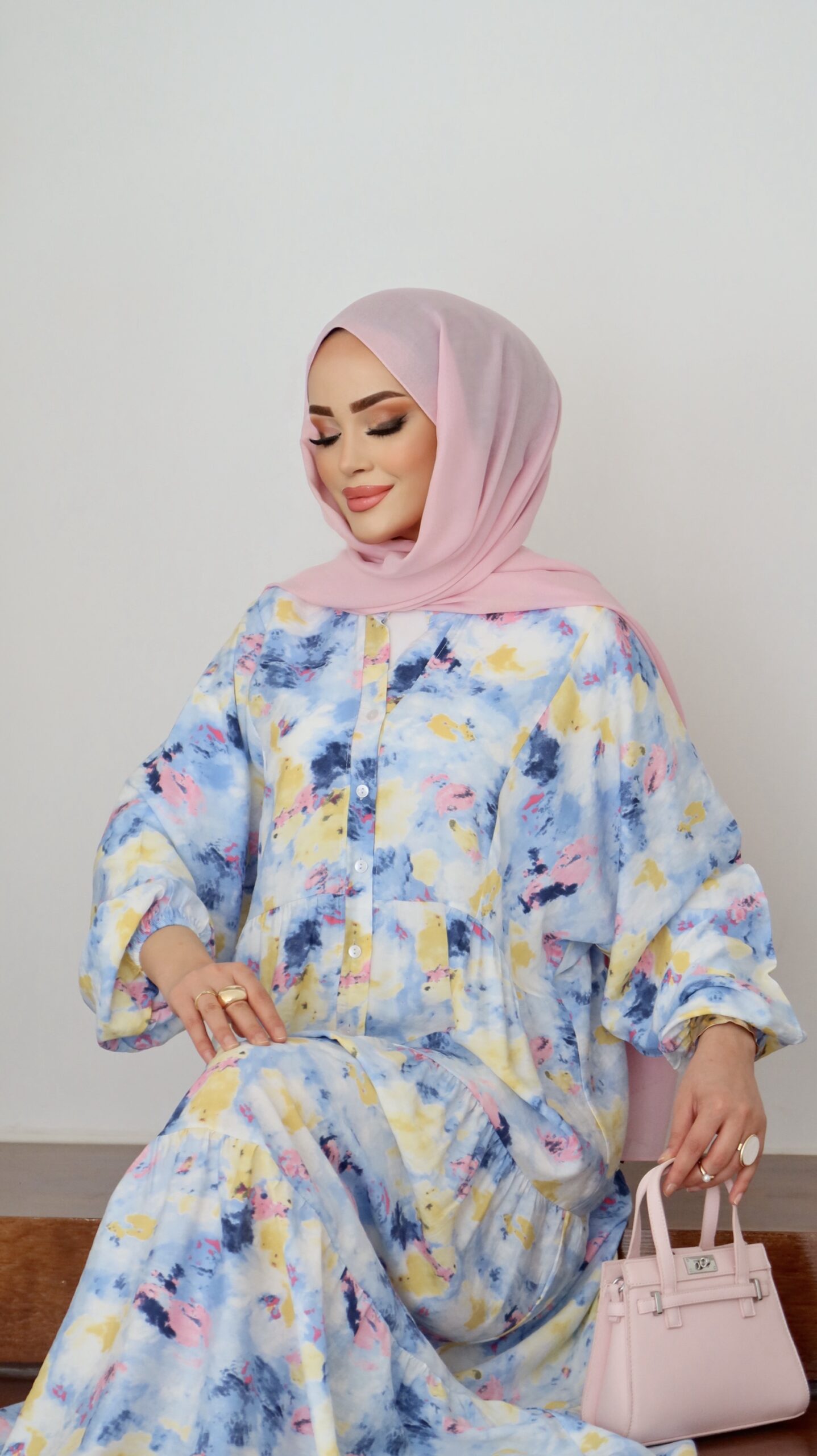 Mango Etnik Desenli Tensel Elbise |  