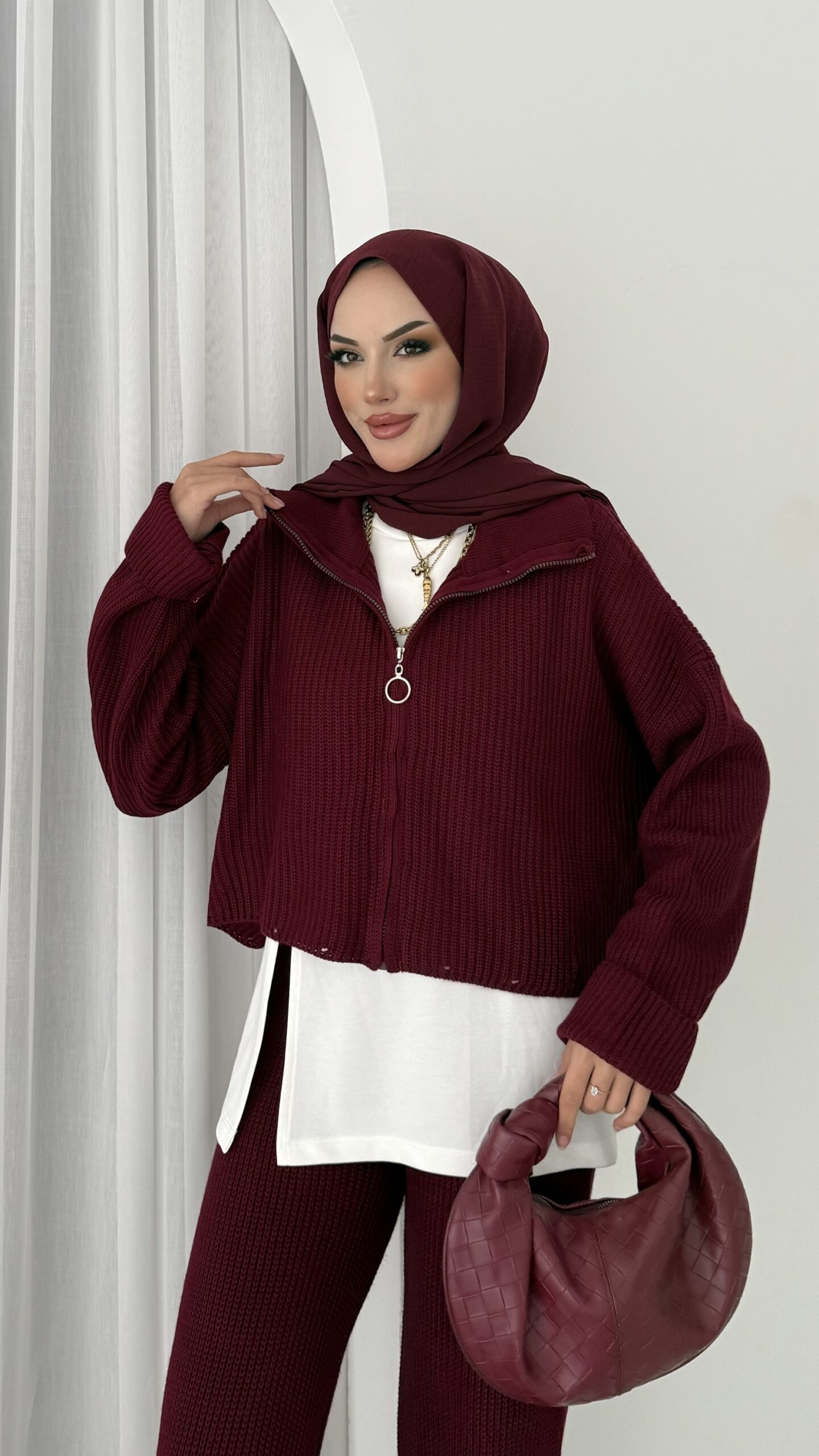 Crop İçlikli Triko Takım |  