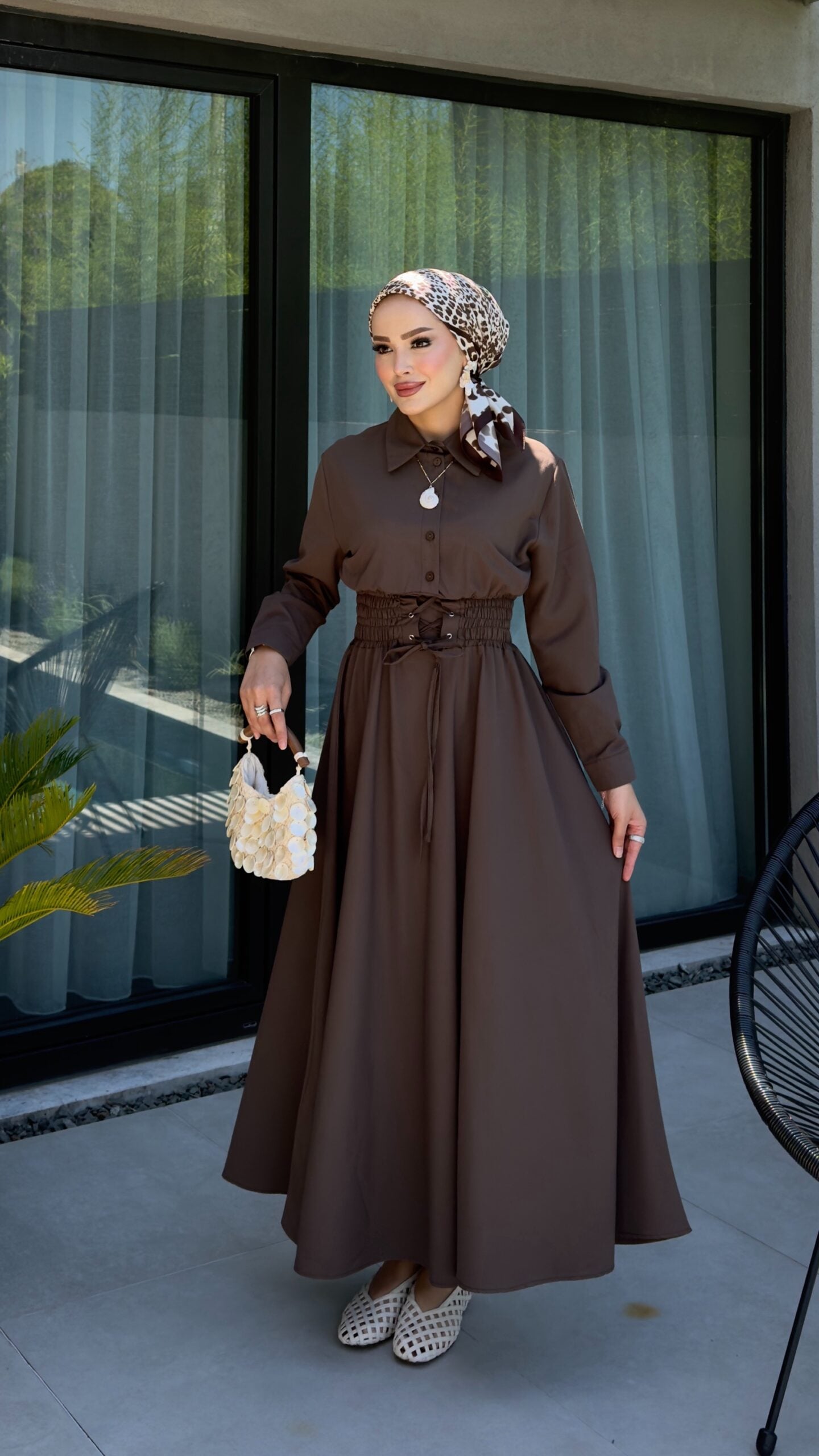 Valeria Poplin Kuşaklı Elbise |  