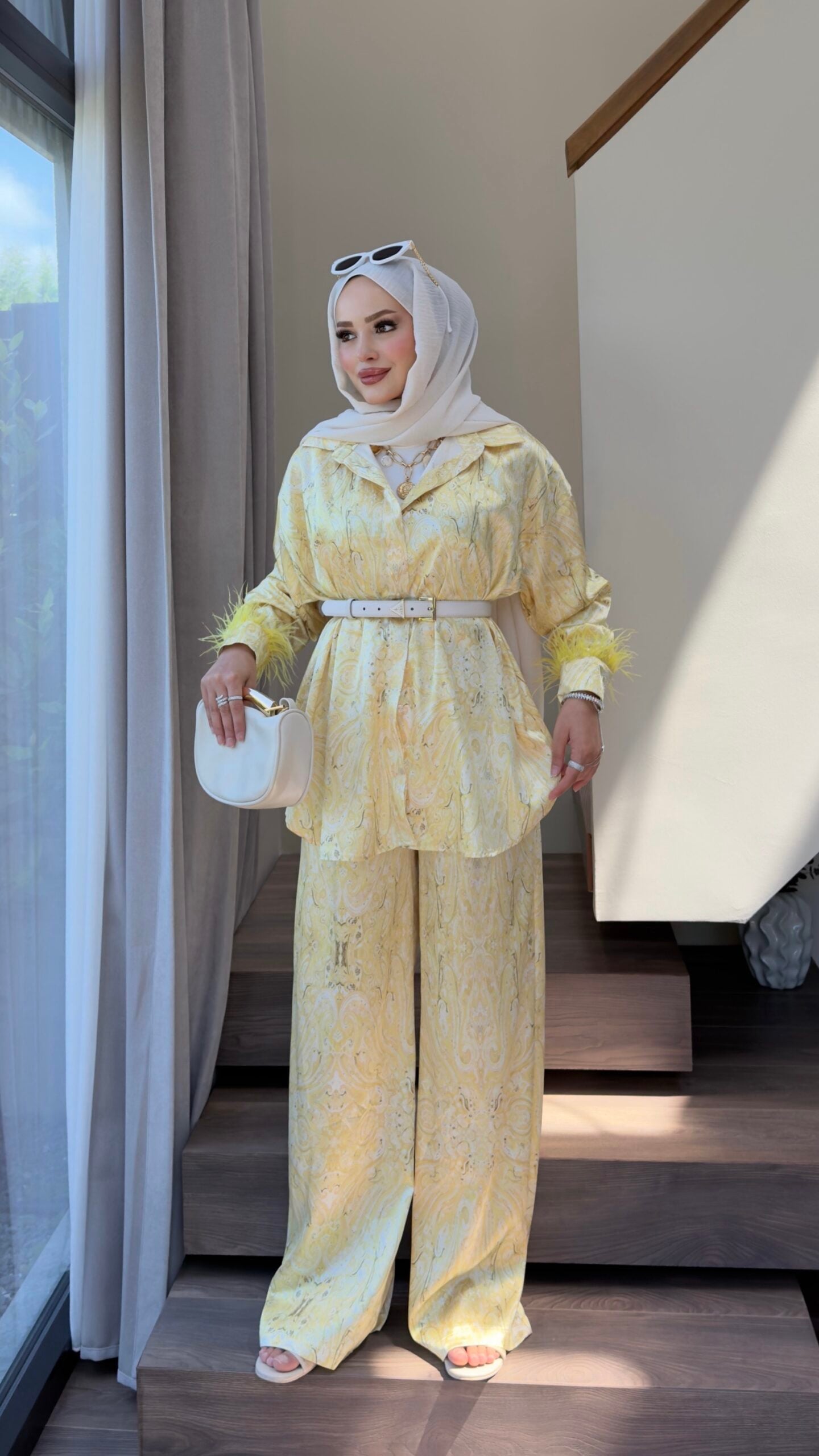 Talia Saten Desenli Tüylü İkili Takım |  