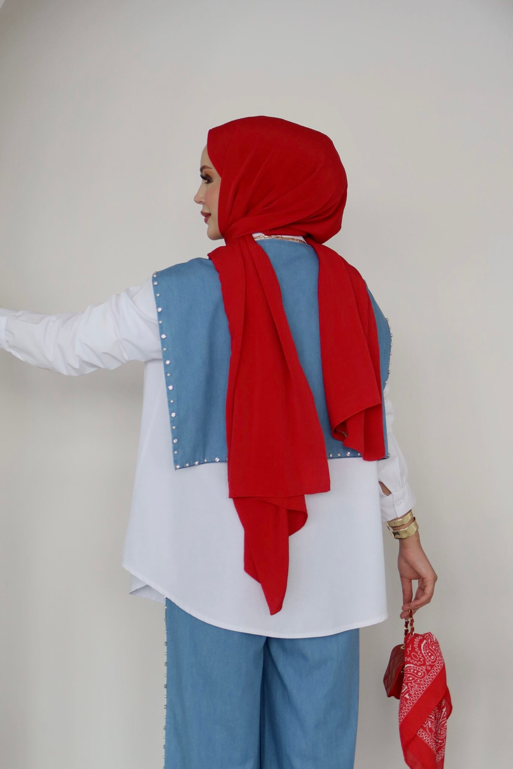 Marjin Çakım Taşlı Denim İkili Takım |  