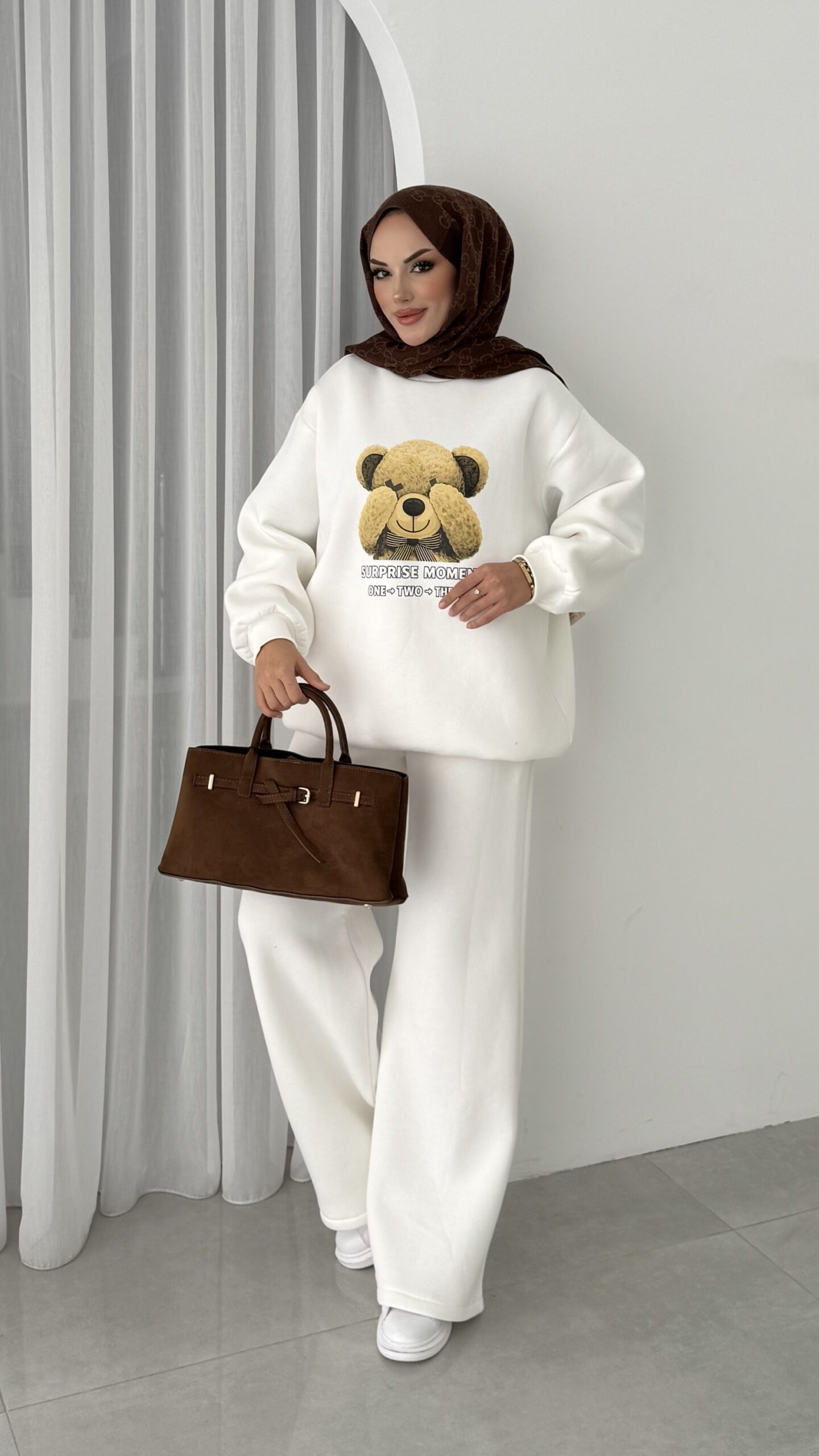 Puffy Şardonlu Sweat İkili Takım |  