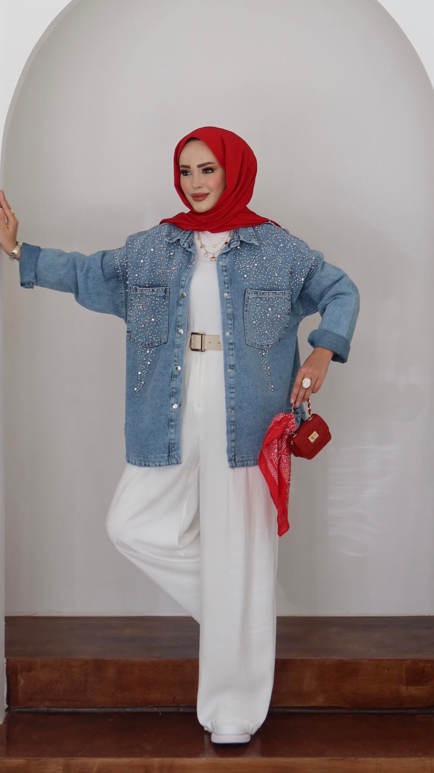 Shine Taşlı Kot Ceket |  