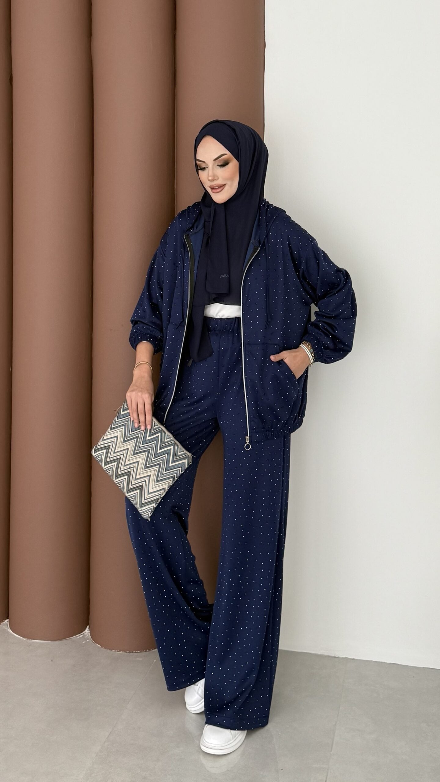 Fashion Taşlı Bomber İkili Takım |  