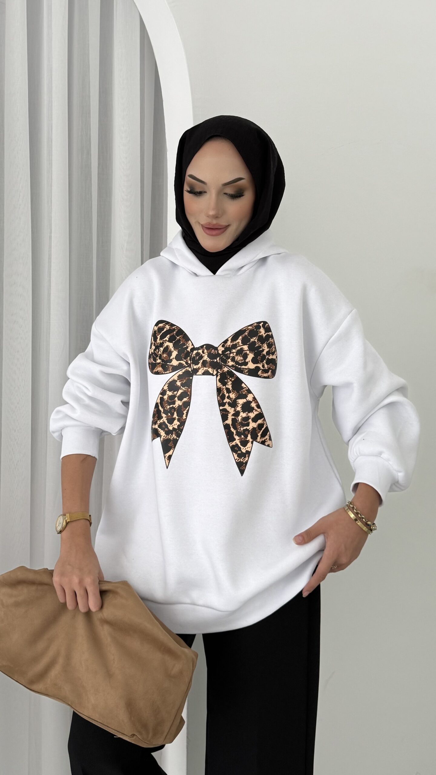 Kurdela Baskılı Şardonlu Sweatshirt |  
