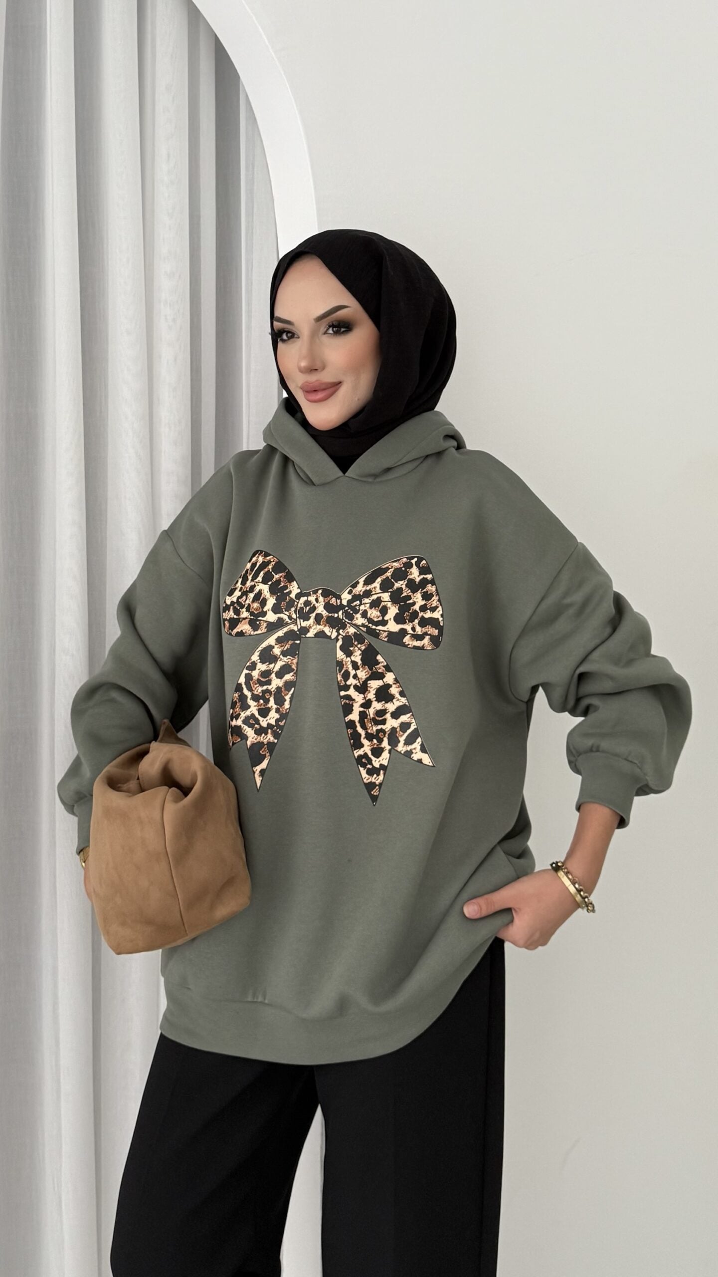 Kurdela Baskılı Şardonlu Sweatshirt |  