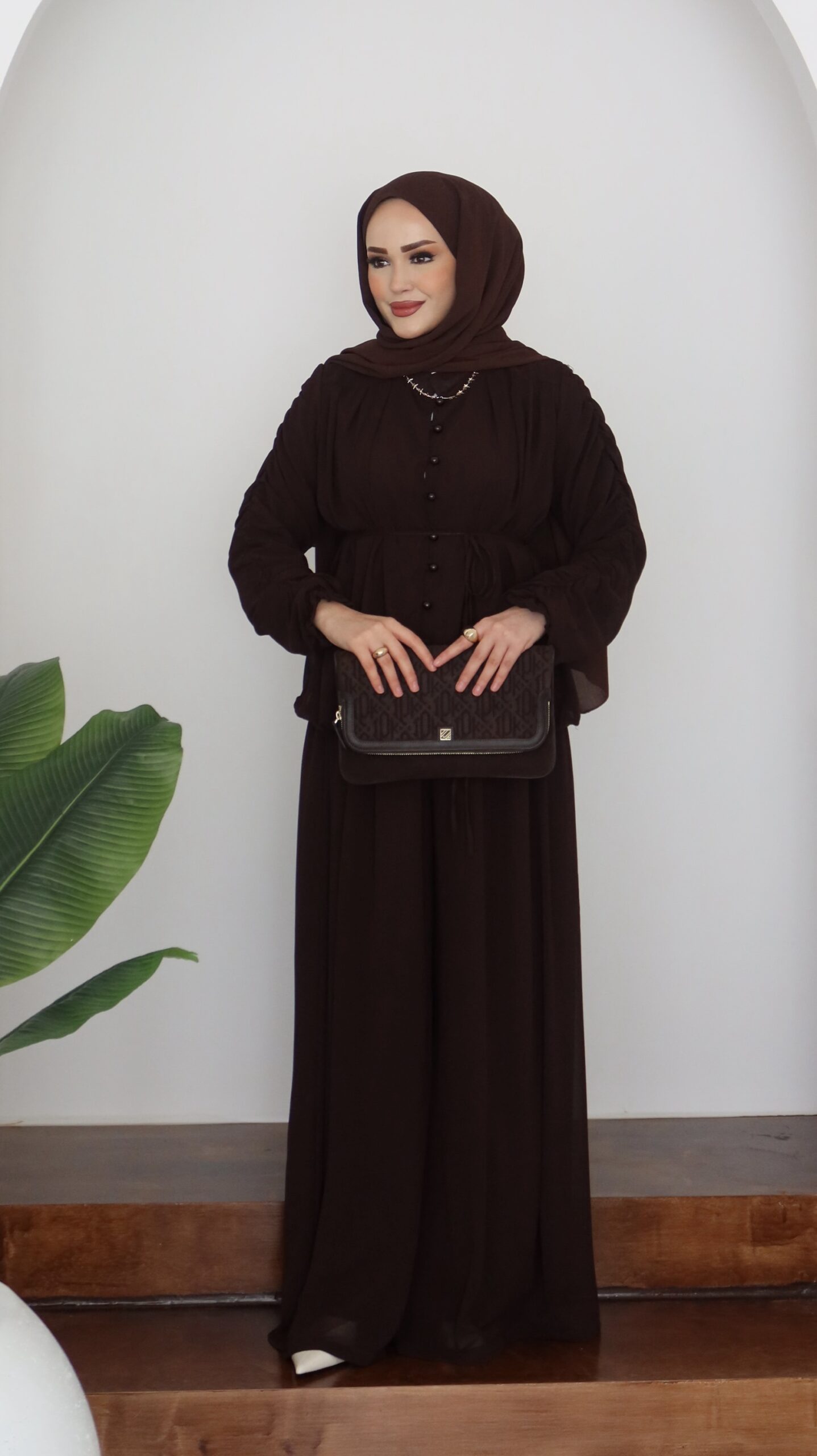 Pera Şifon Düğmeli İkili Takım |  
