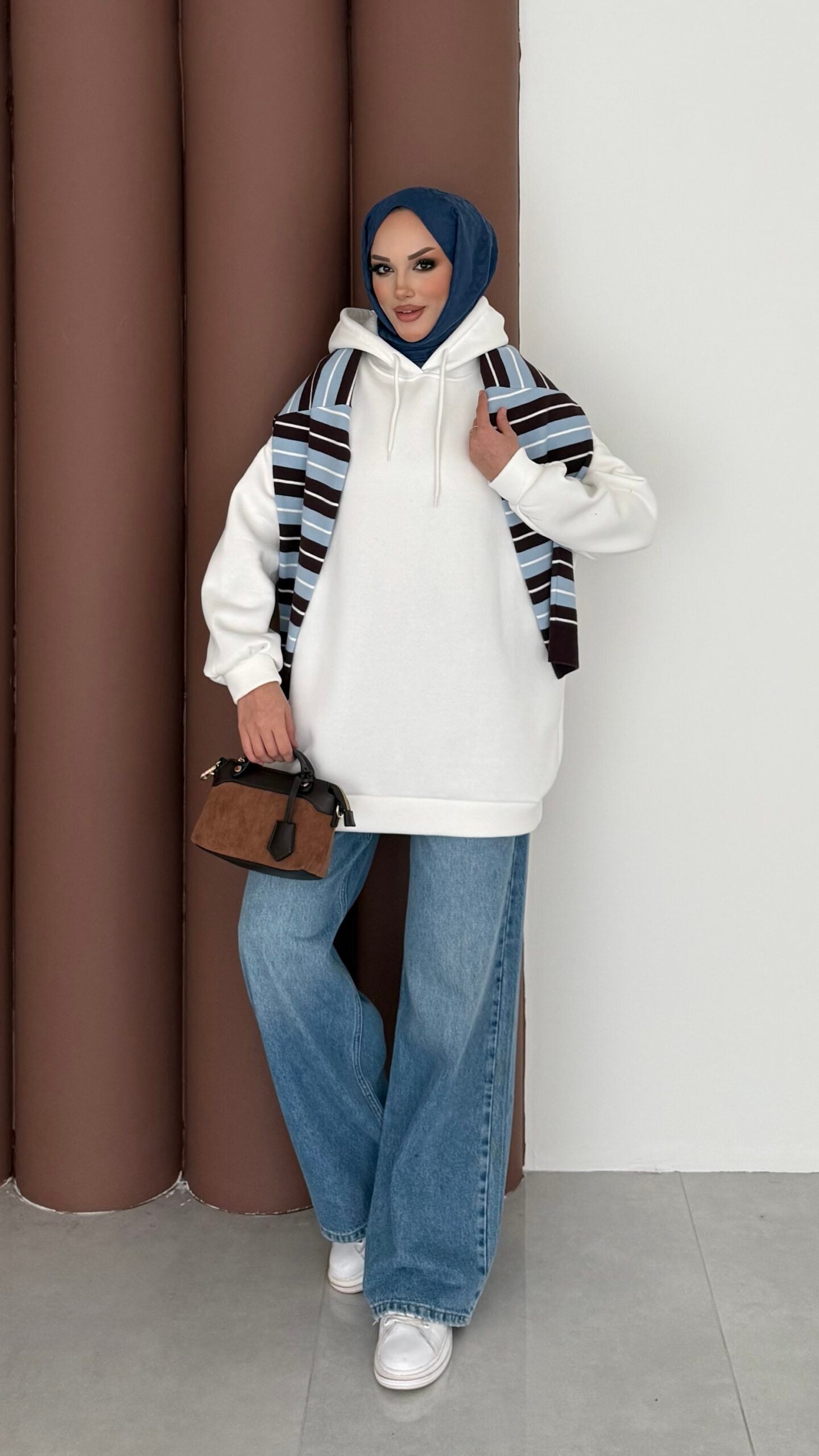 Oversize Basic Şardonlu Sweat |  