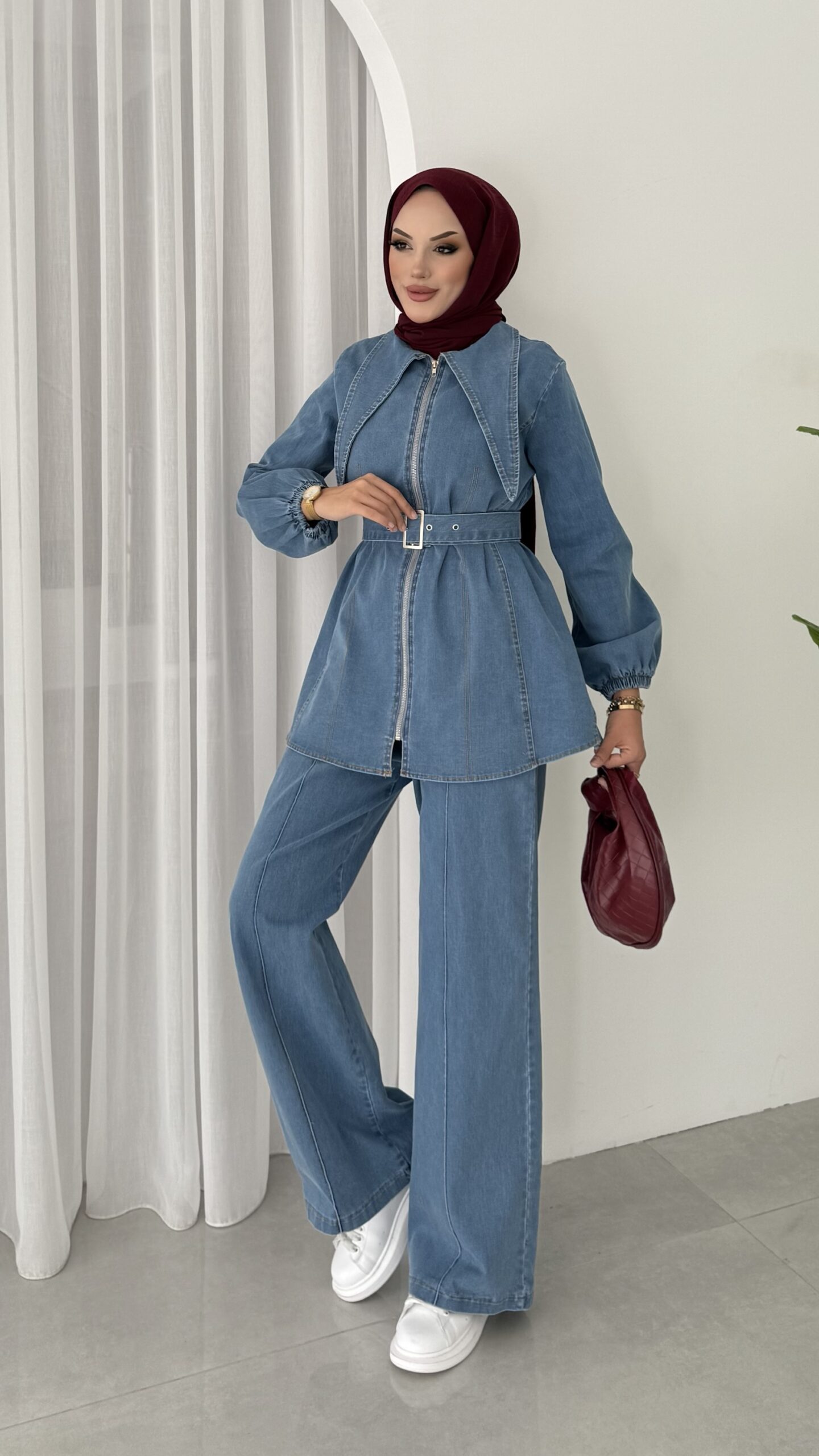 Cross Denim Kemerli İkili Takım |  