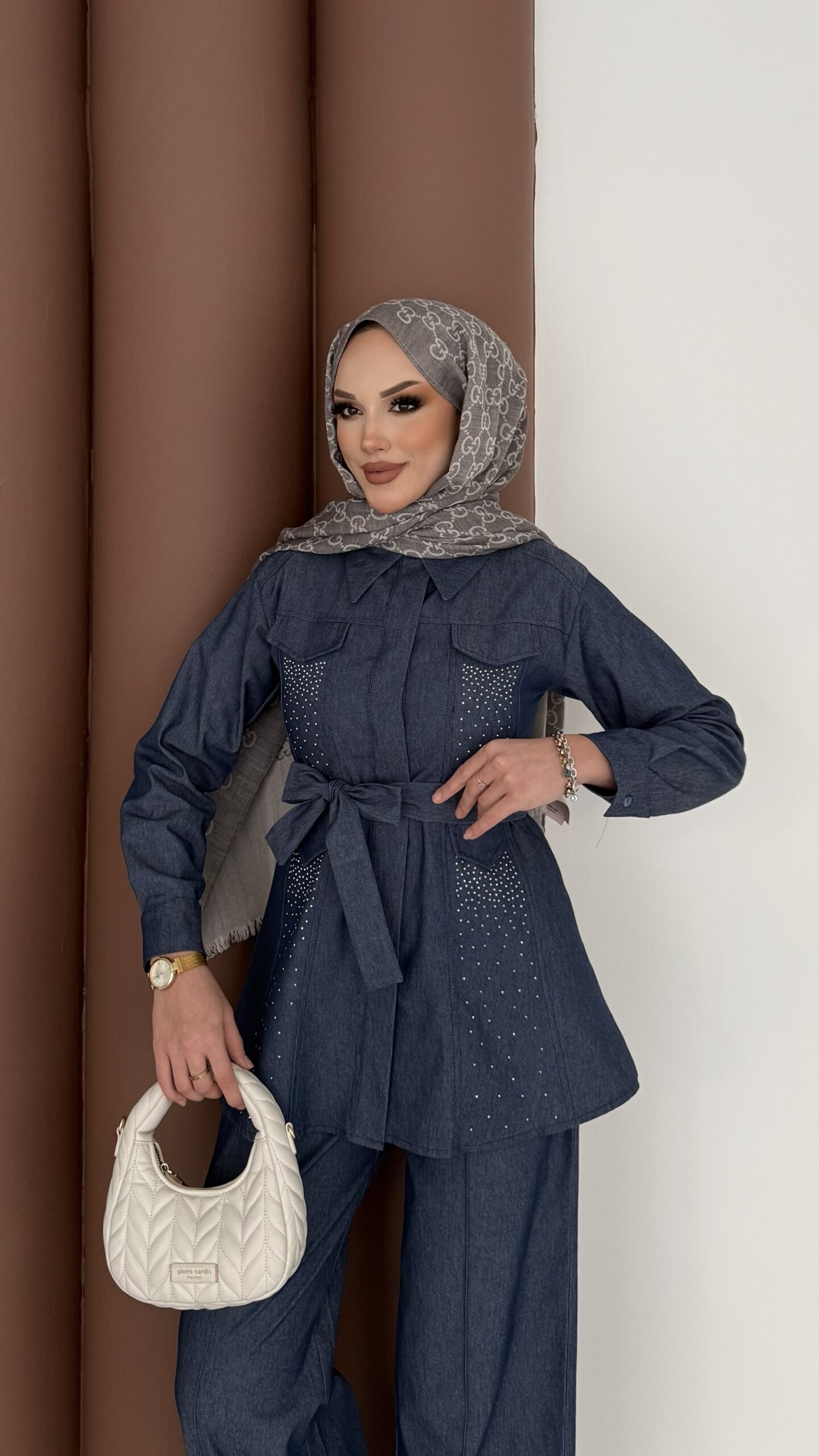 Belinda Premium Taşlı İkili Takım |  