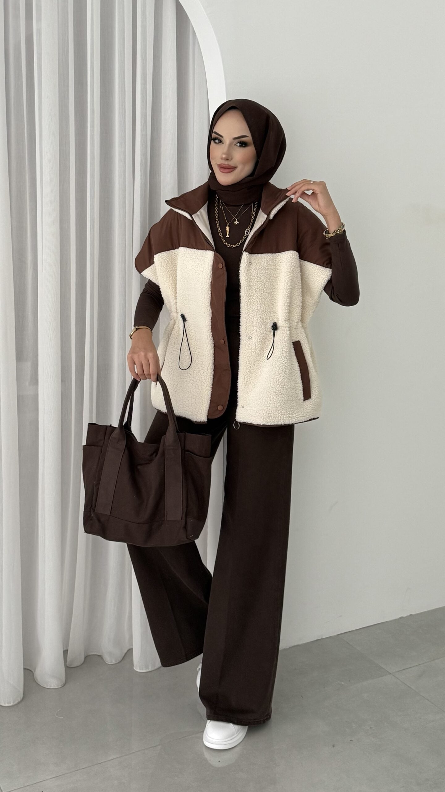 Premium Fermuarlı Peluş Yelek |  
