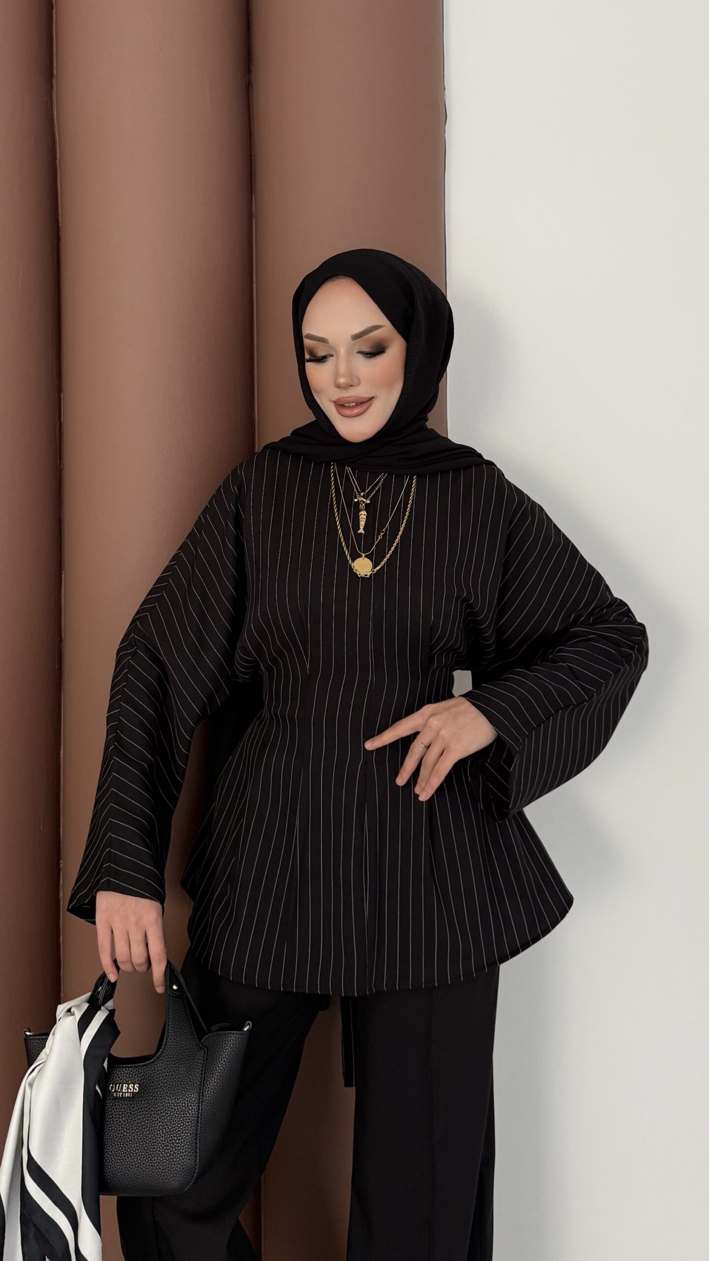 Premium Piliseli Arabic Çizgili İkili Takım |  