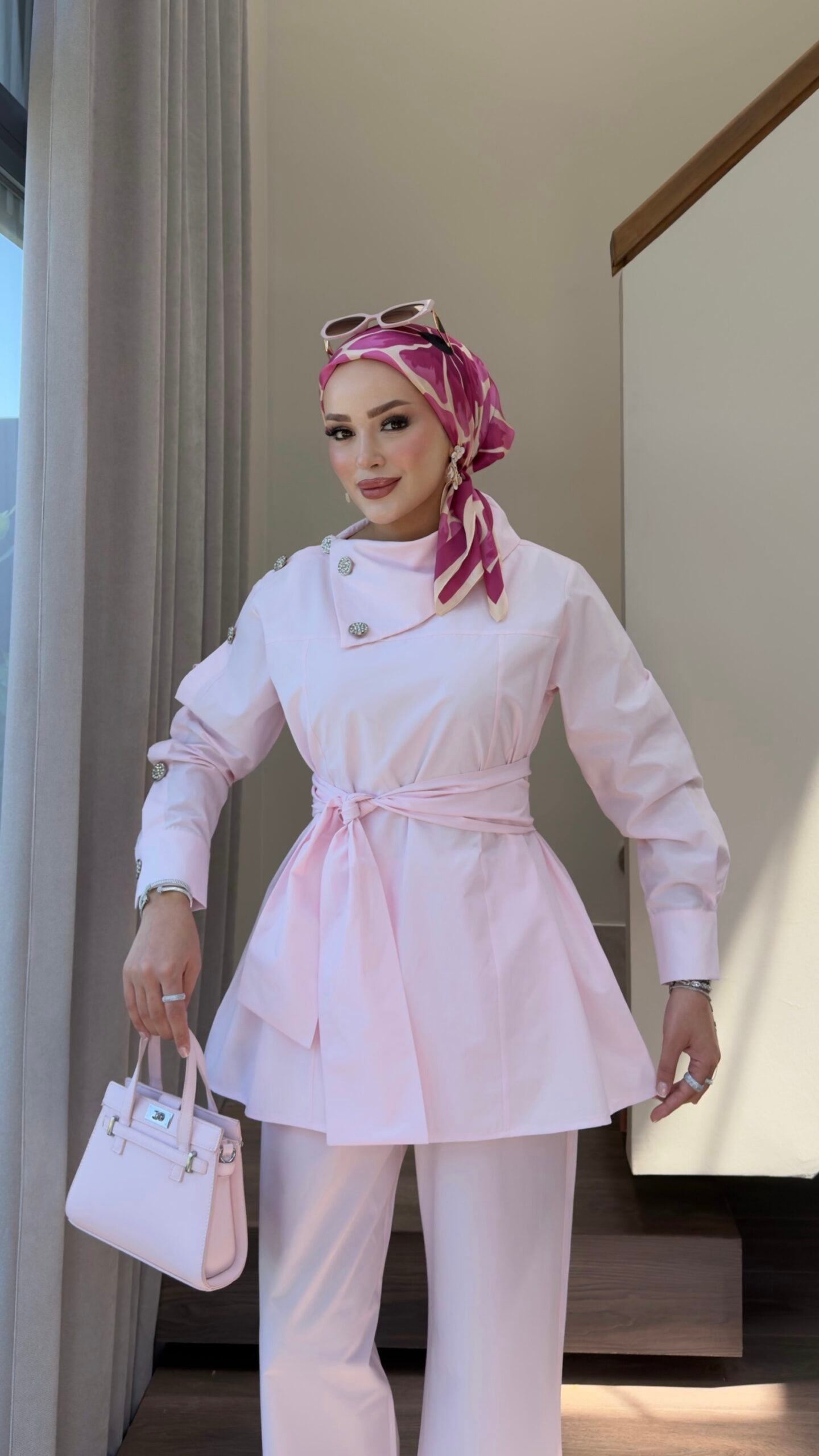 Liora Düğmeli Poplin İkili Takım |  