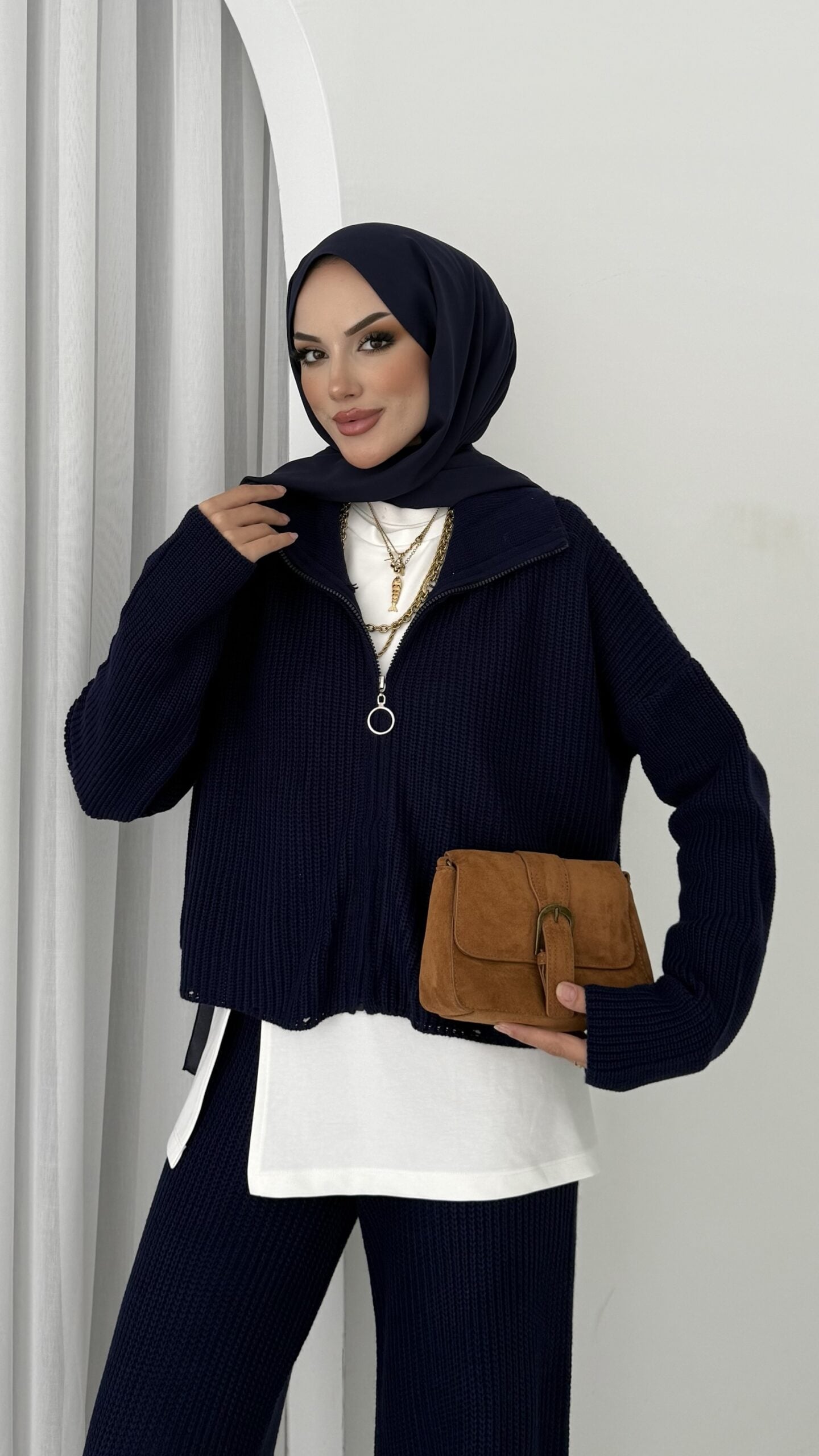 Crop İçlikli Triko Takım |  