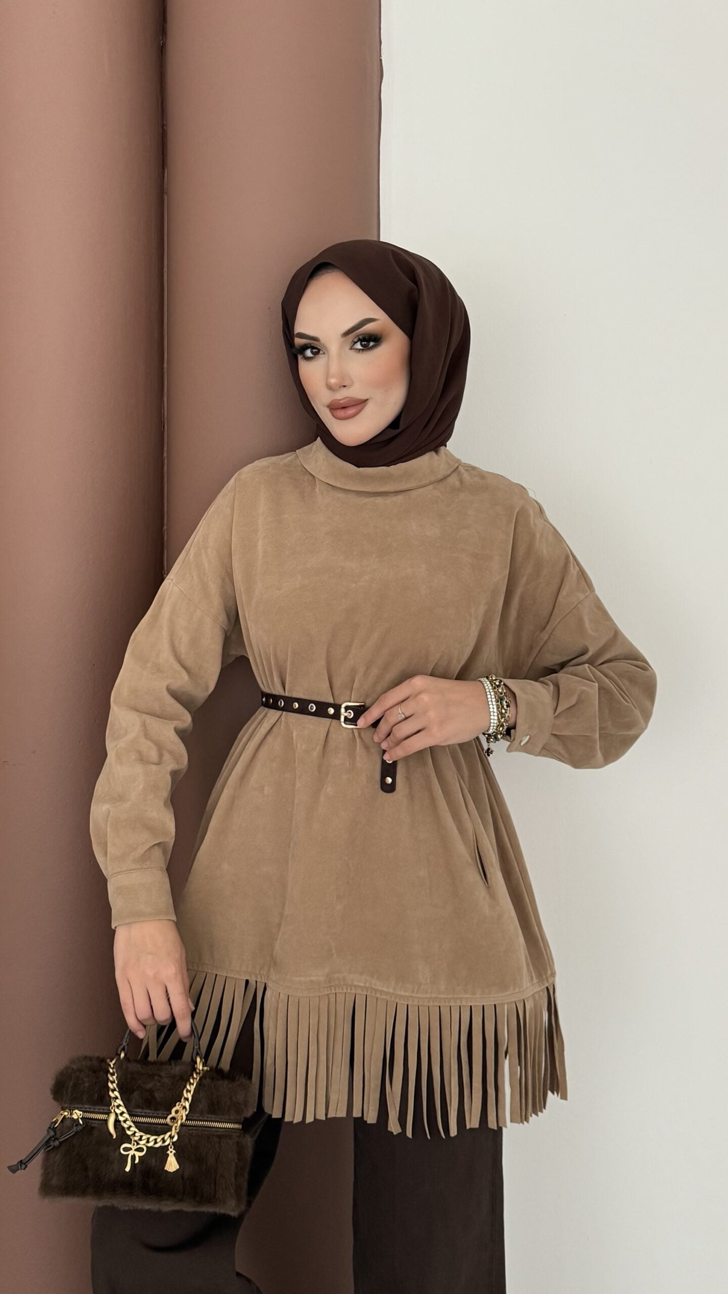 Autumn Süet Fırfırlı Tunik |  