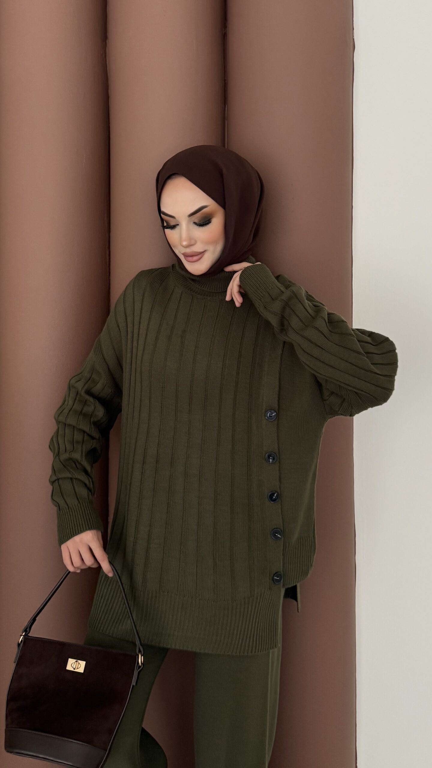 Sık Örme Fitilli Triko Takım |  
