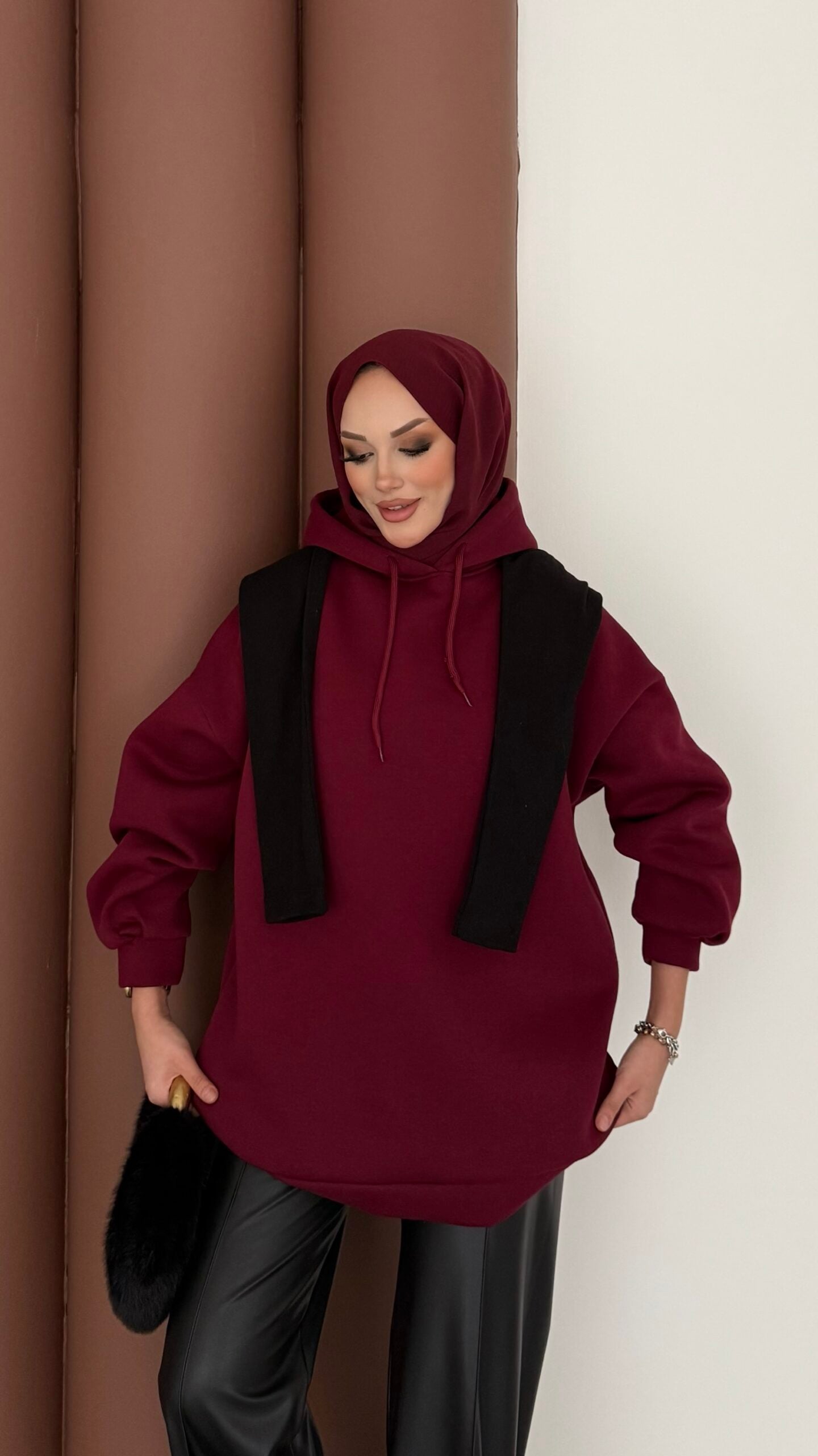 Oversize Basic Şardonlu Sweat |  