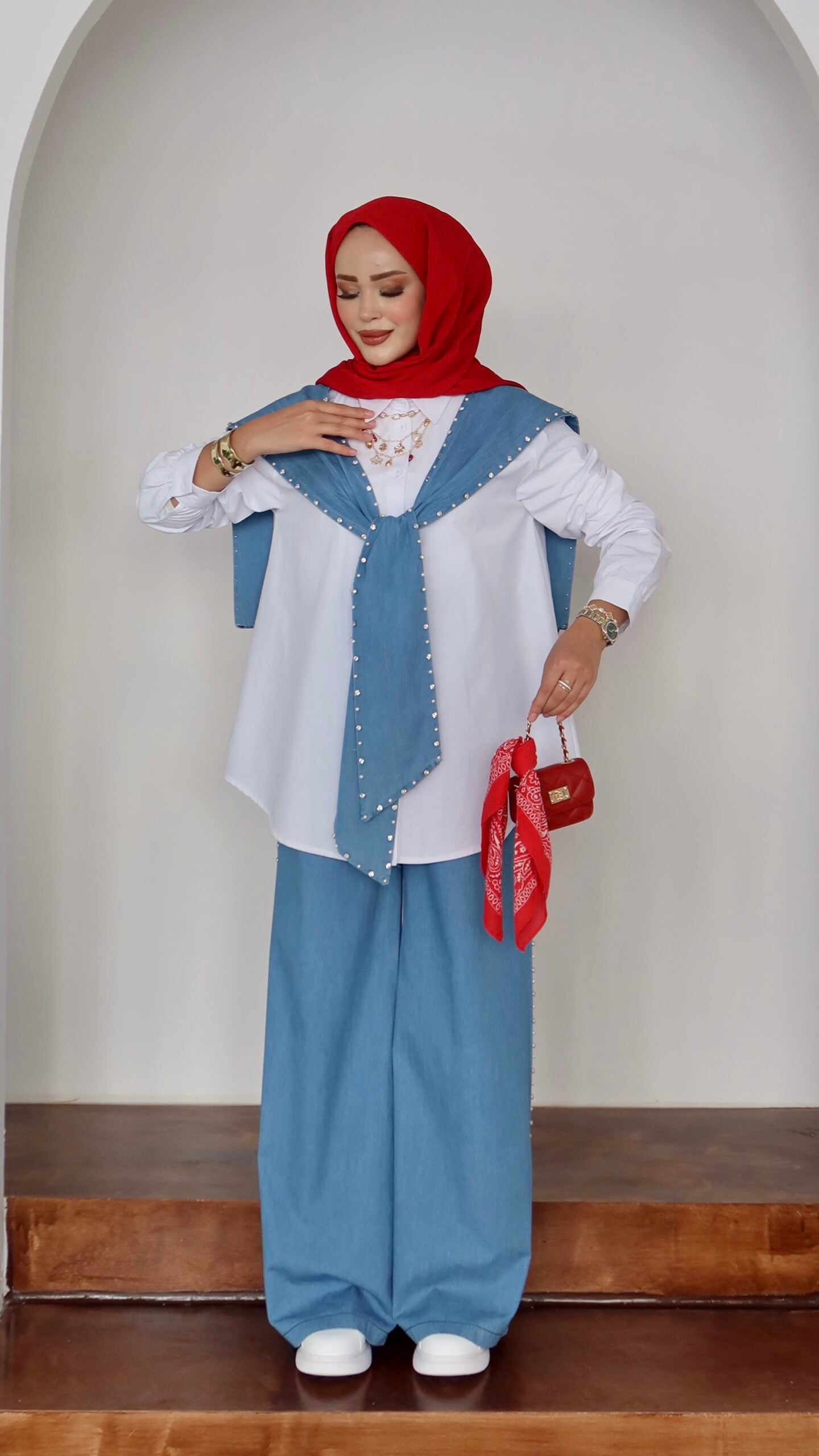 Marjin Çakım Taşlı Denim İkili Takım |  