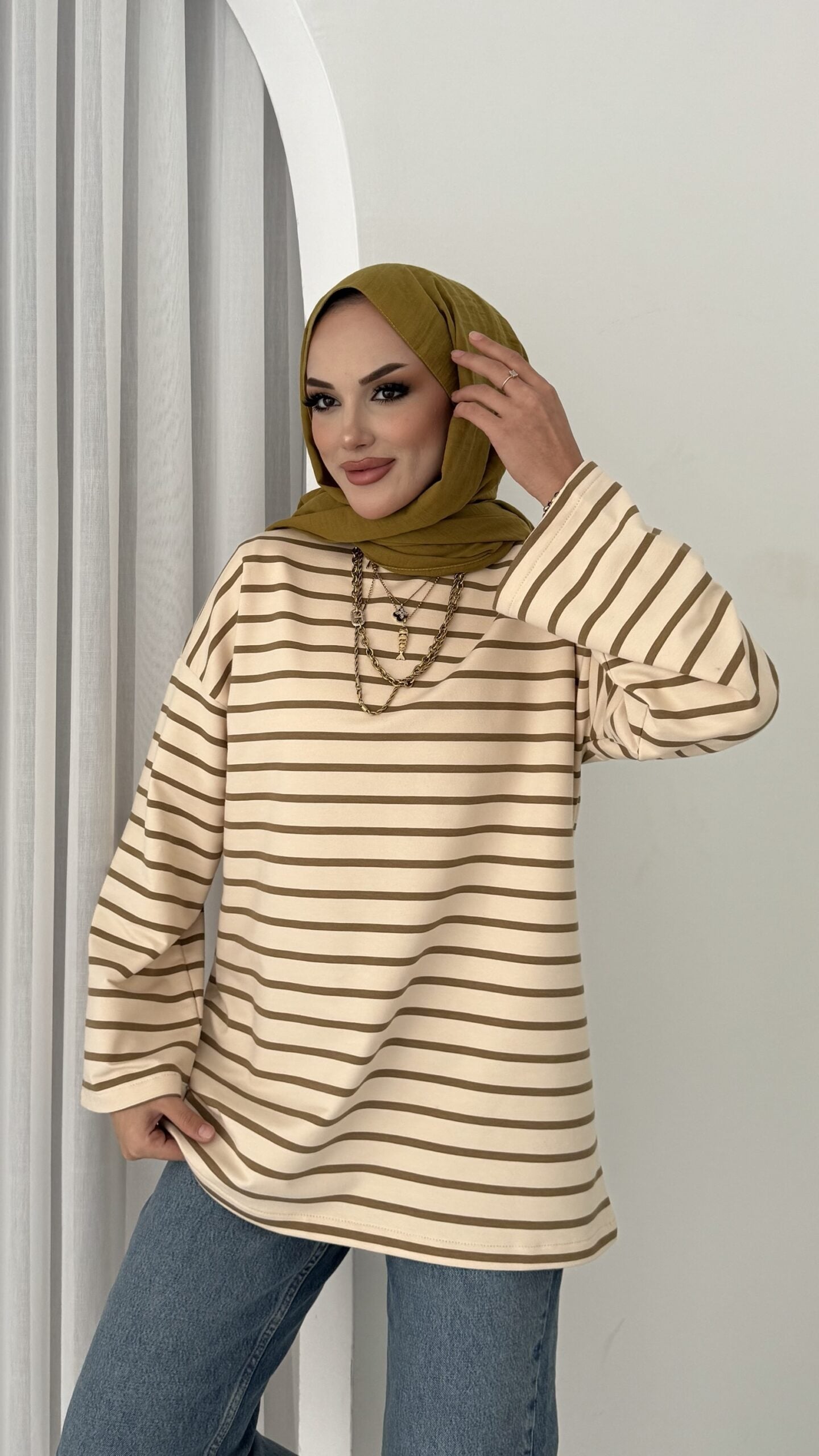 Kapsül Basic Çizgili Sweat |  