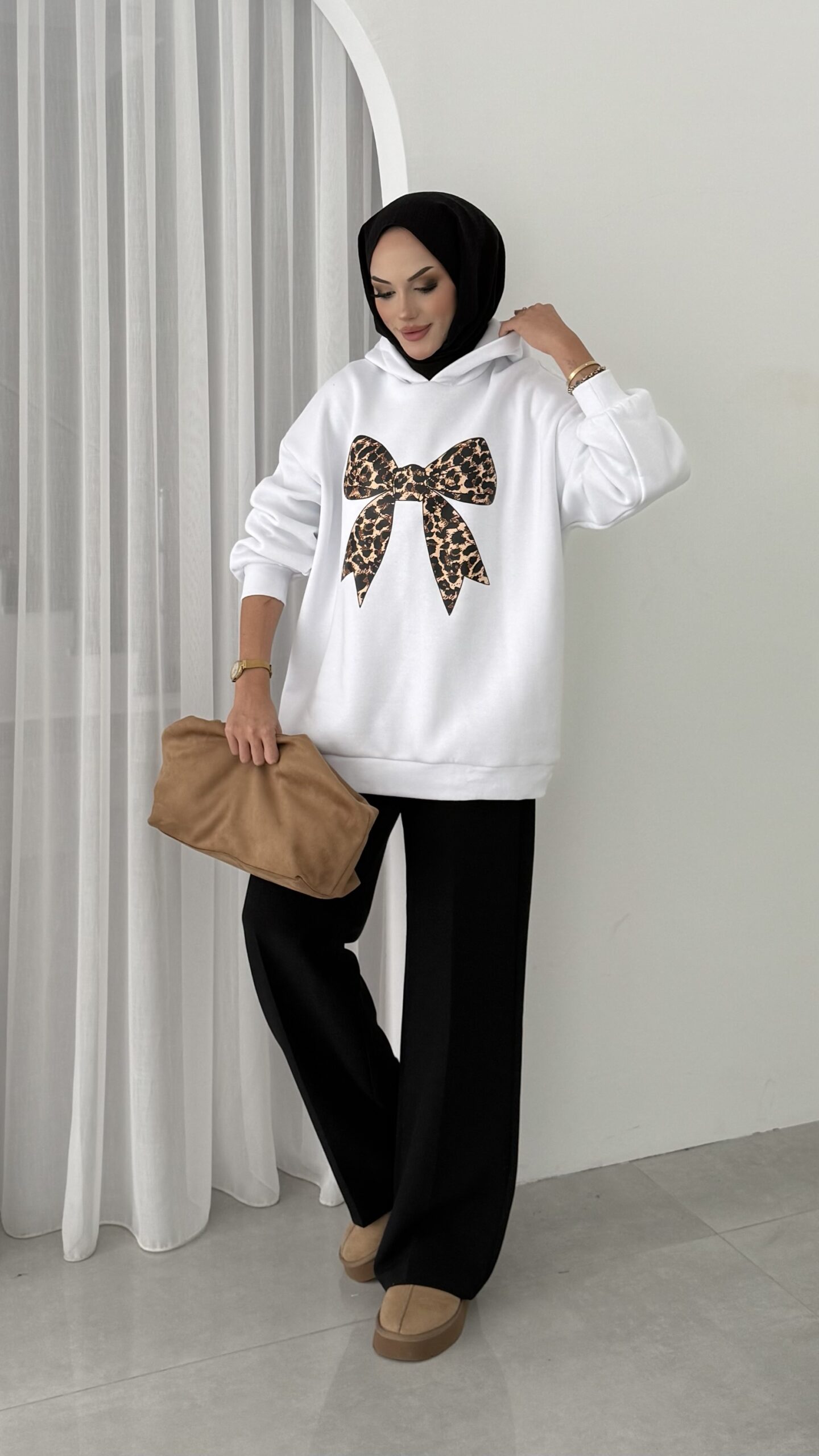 Kurdela Baskılı Şardonlu Sweatshirt |  