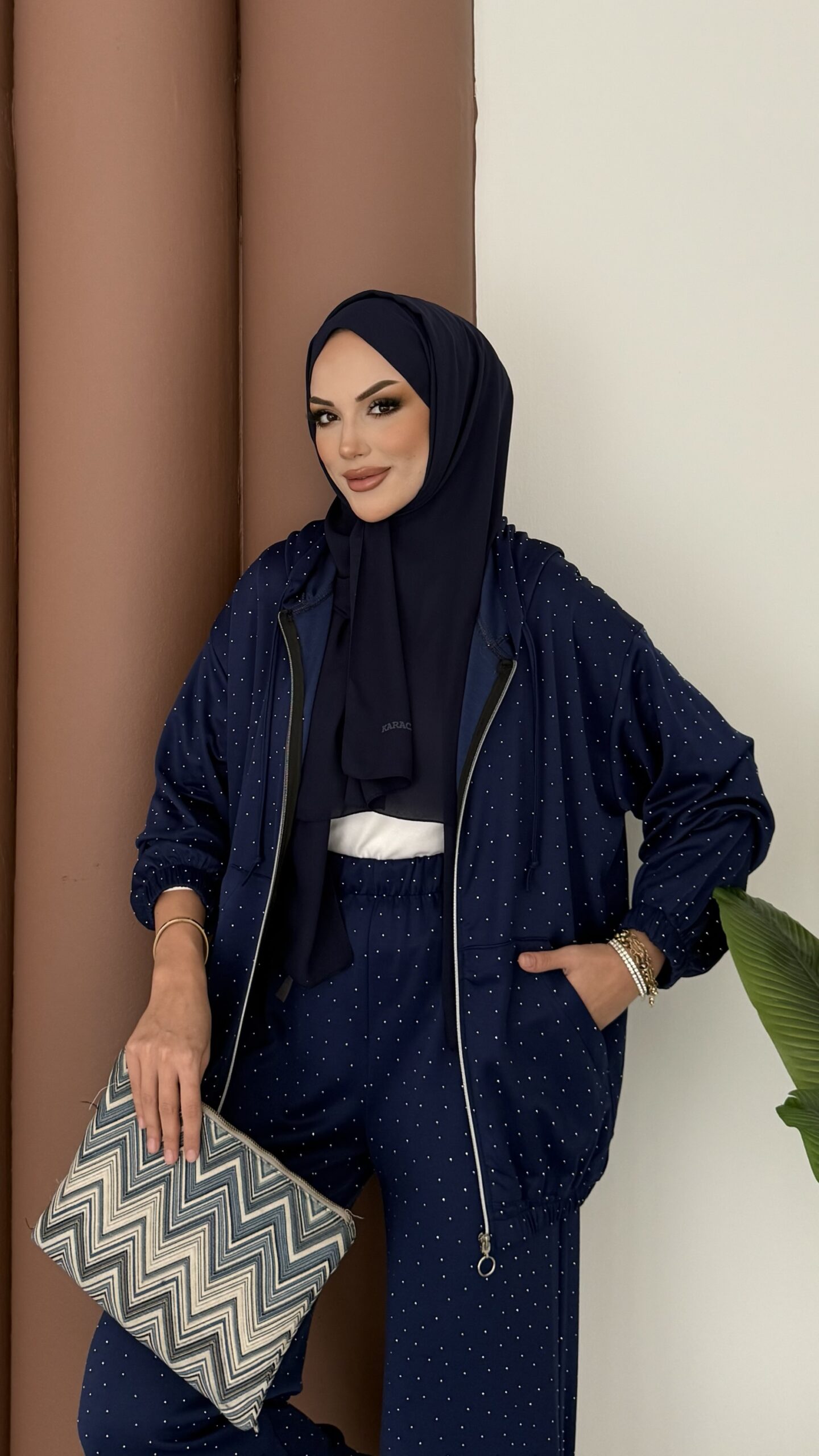 Fashion Taşlı Bomber İkili Takım |  