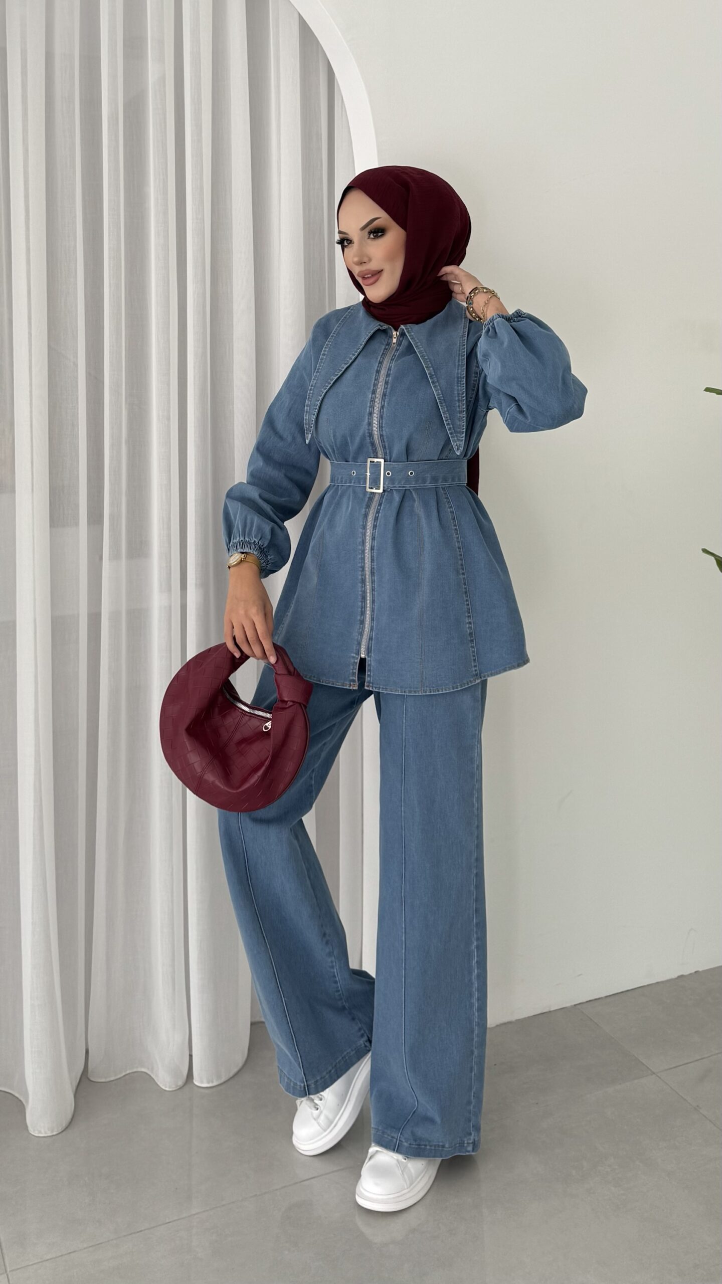 Cross Denim Kemerli İkili Takım |  