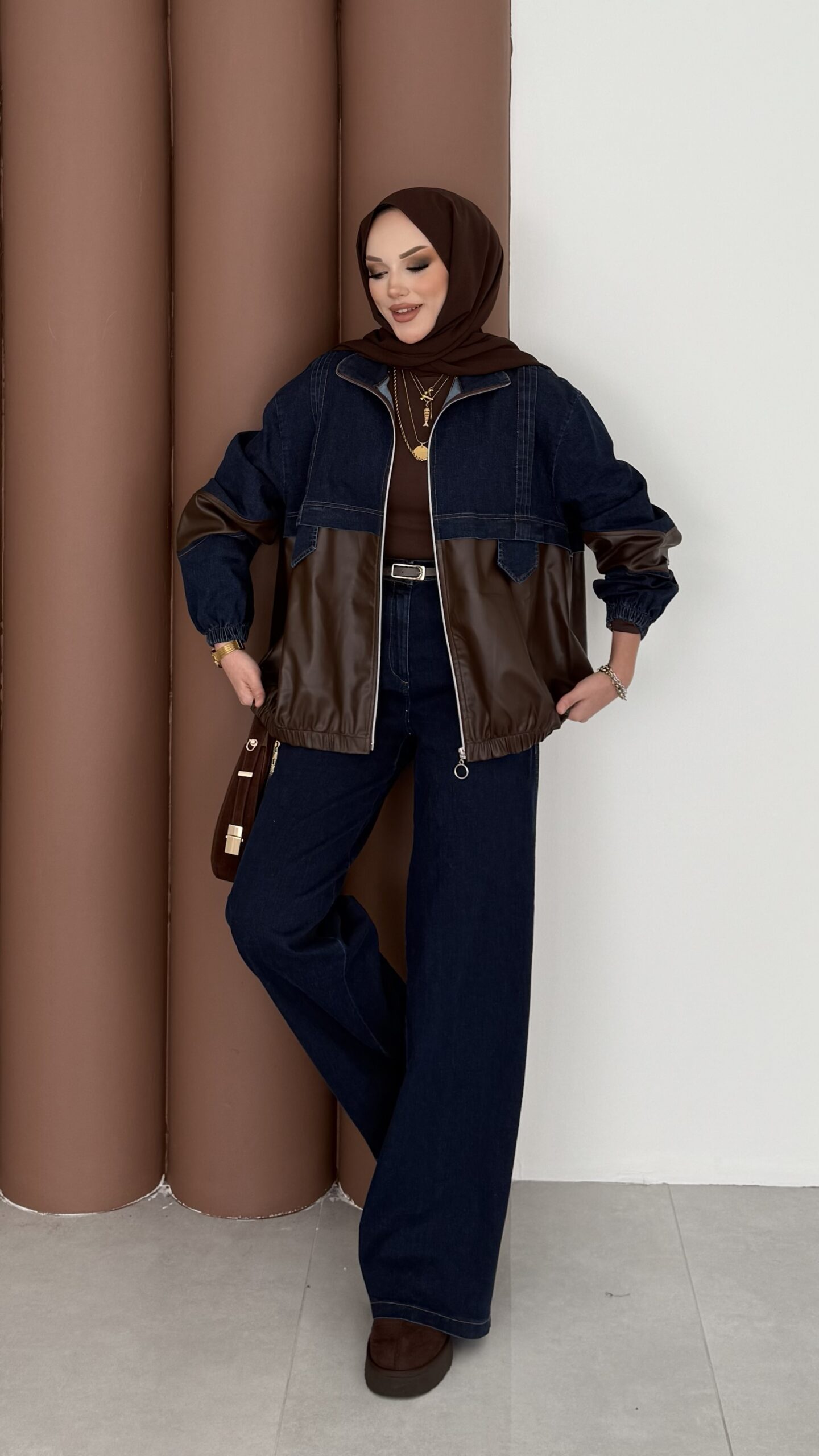 Qufy Pinterest Denim Bomber İkili Takım |  