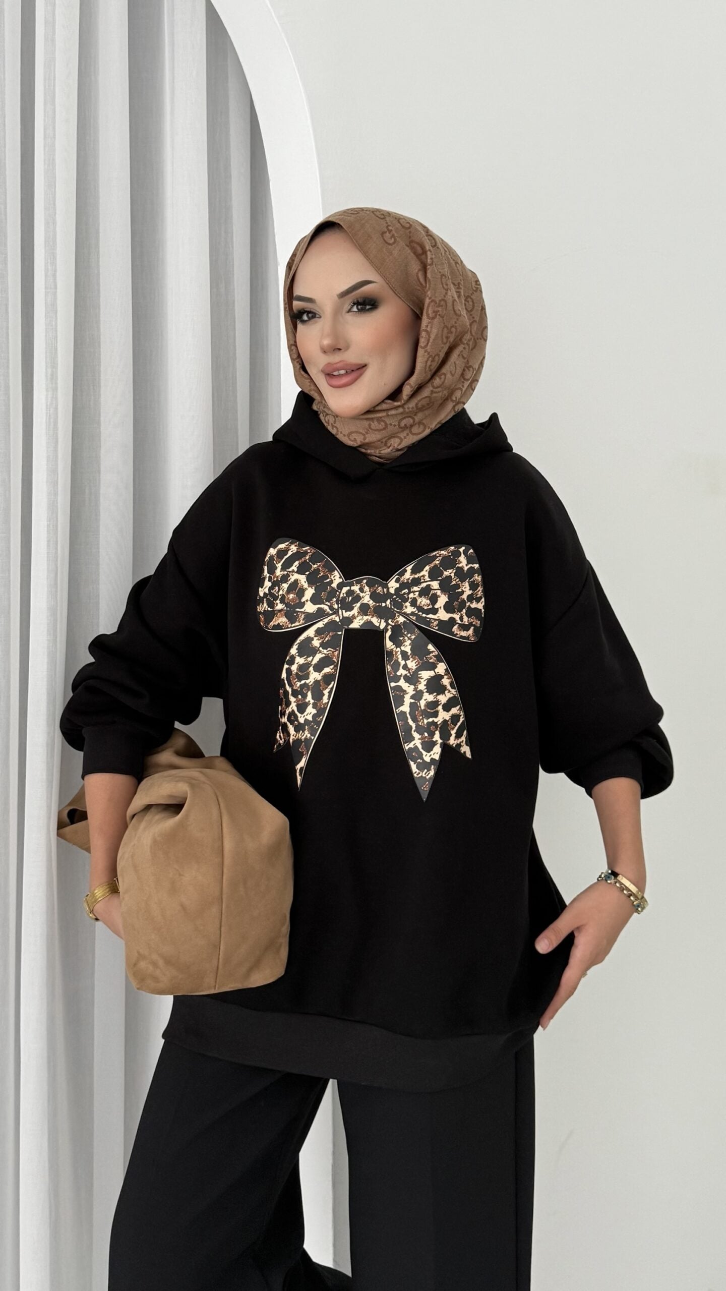 Kurdela Baskılı Şardonlu Sweatshirt |  