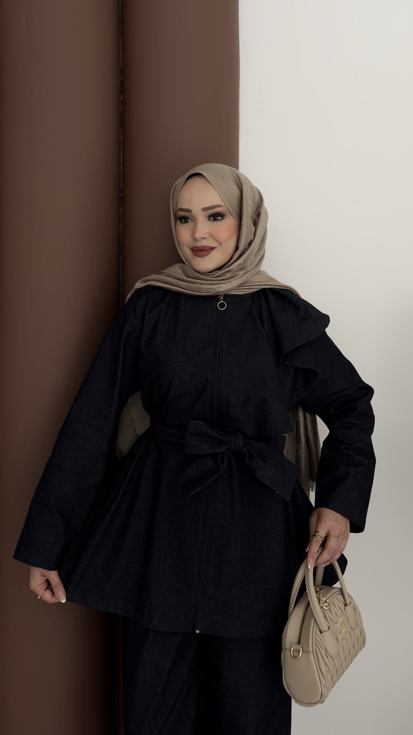 Softy Fermuarlı Denim İkili Takım |  