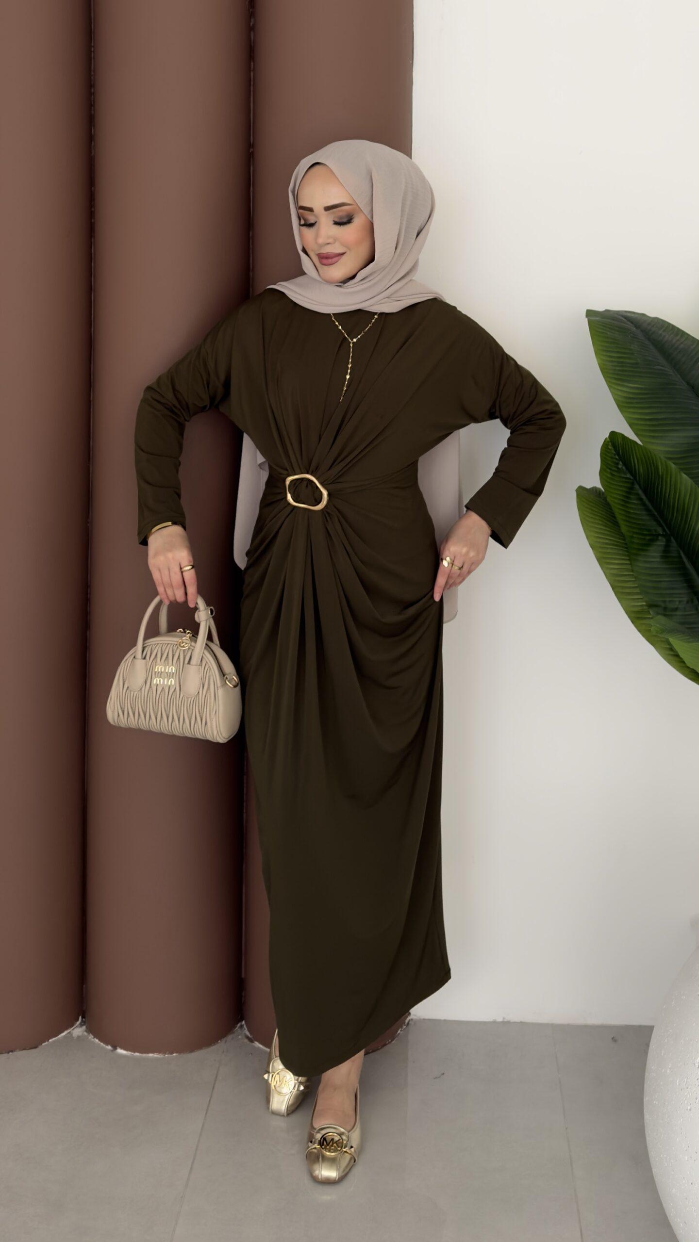 Fiori Sandy Tokalı Elbise |  