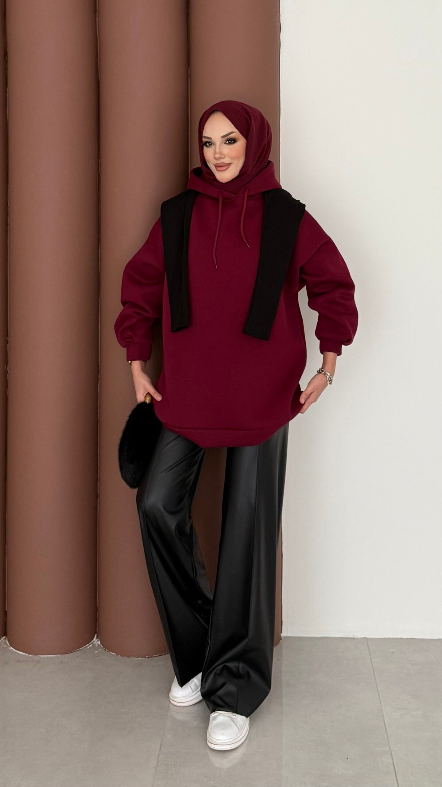Oversize Basic Şardonlu Sweat |  