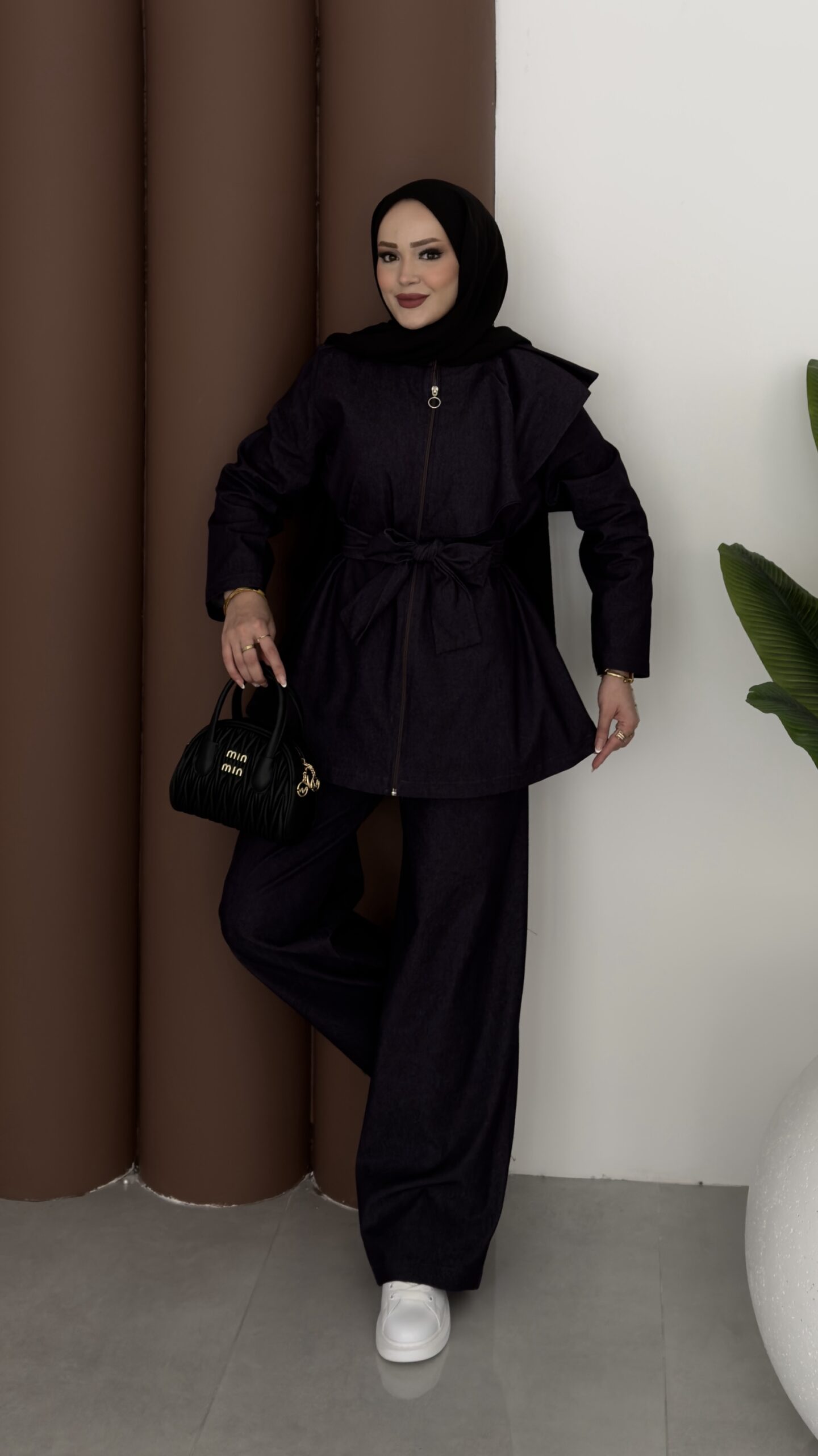 Softy Fermuarlı Denim İkili Takım |  