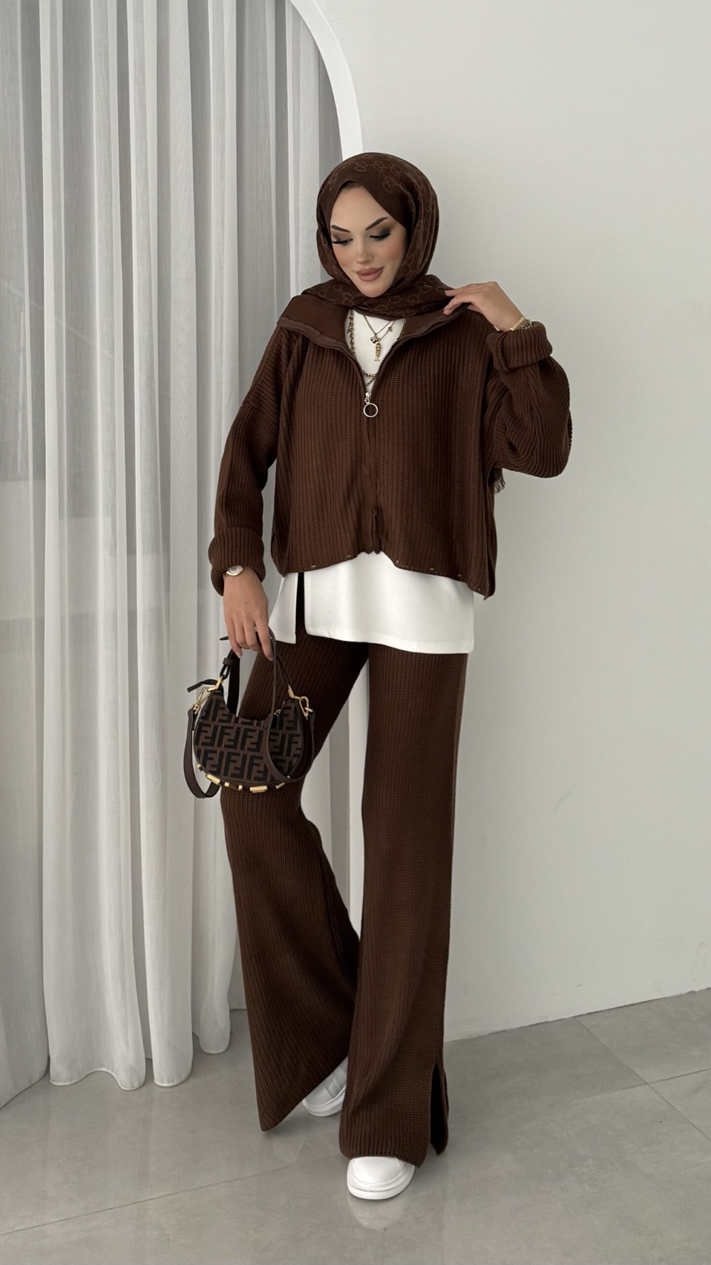 Crop İçlikli Triko Takım |  