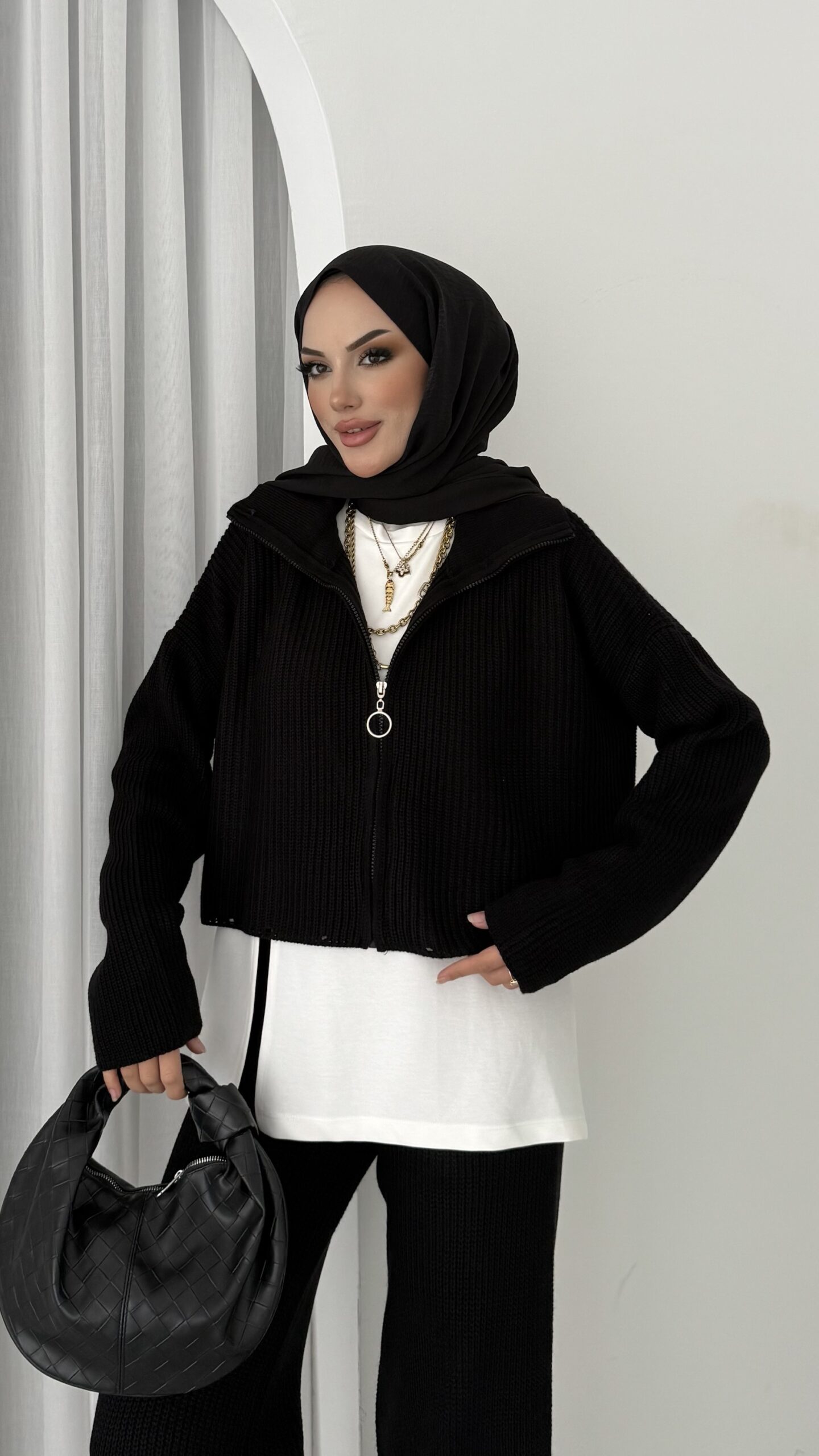 Crop İçlikli Triko Takım |  