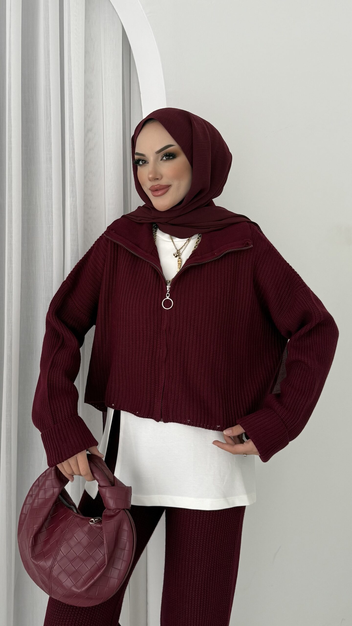 Crop İçlikli Triko Takım |  