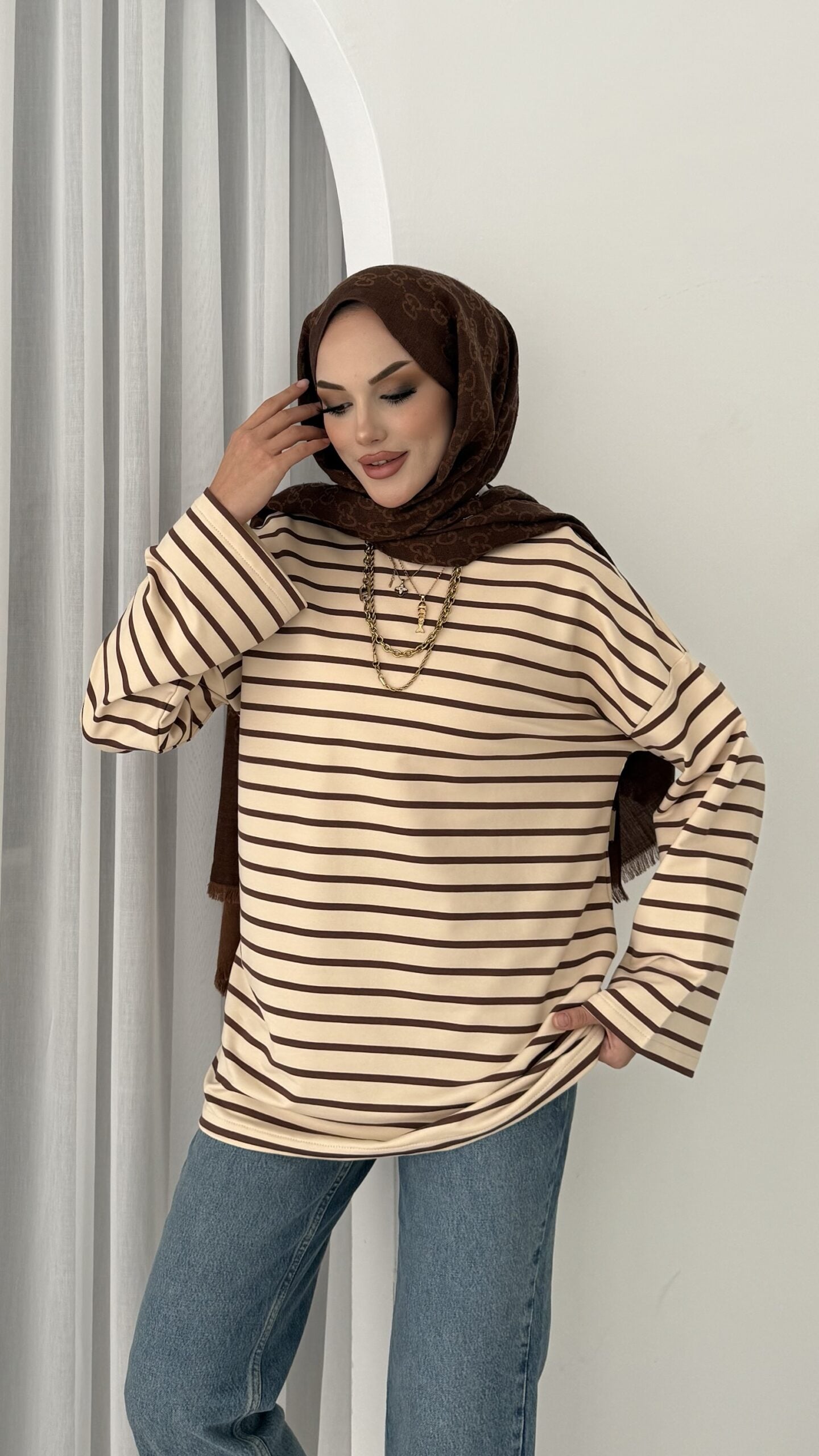 Kapsül Basic Çizgili Sweat |  