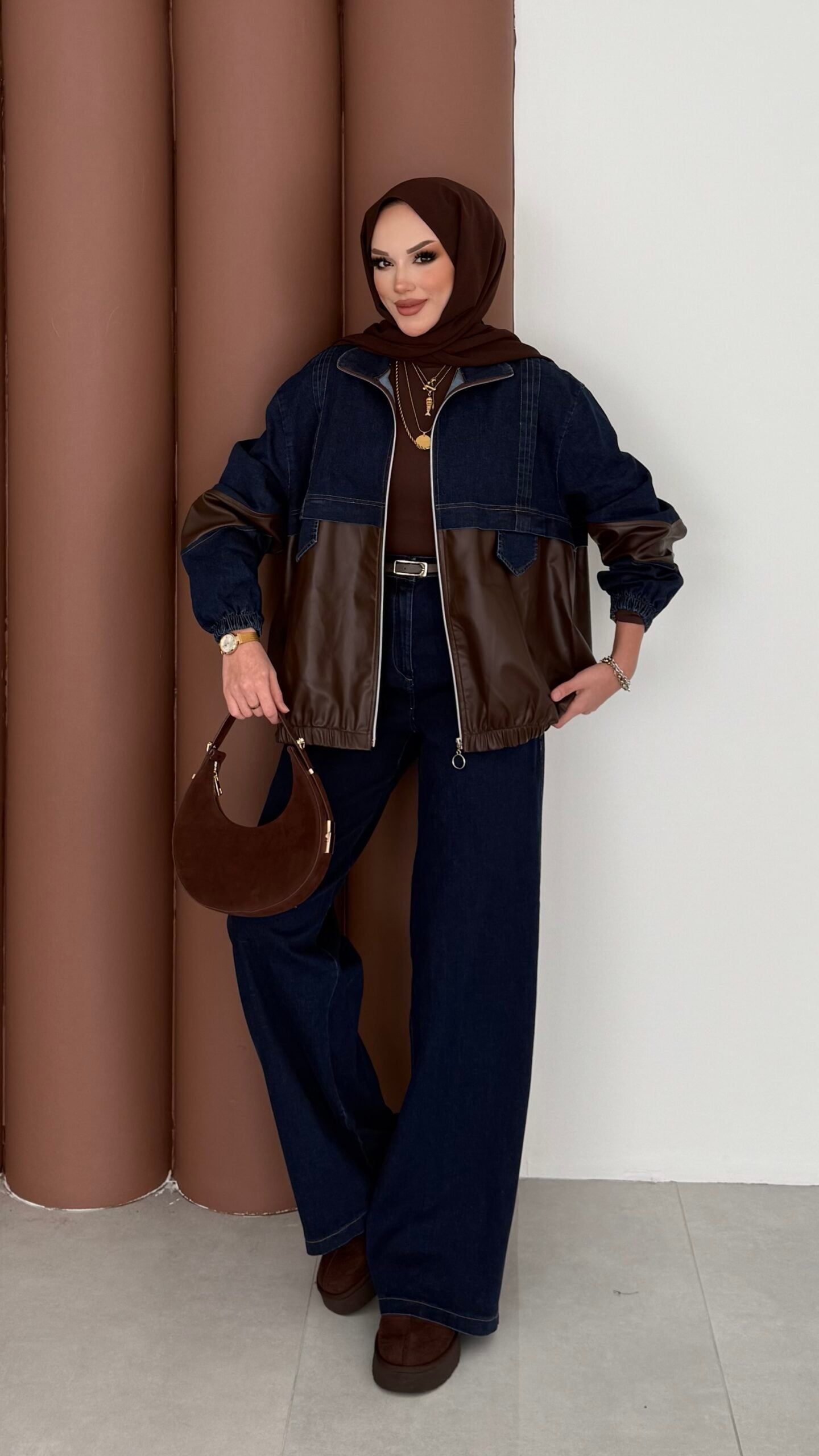 Qufy Pinterest Denim Bomber İkili Takım |  