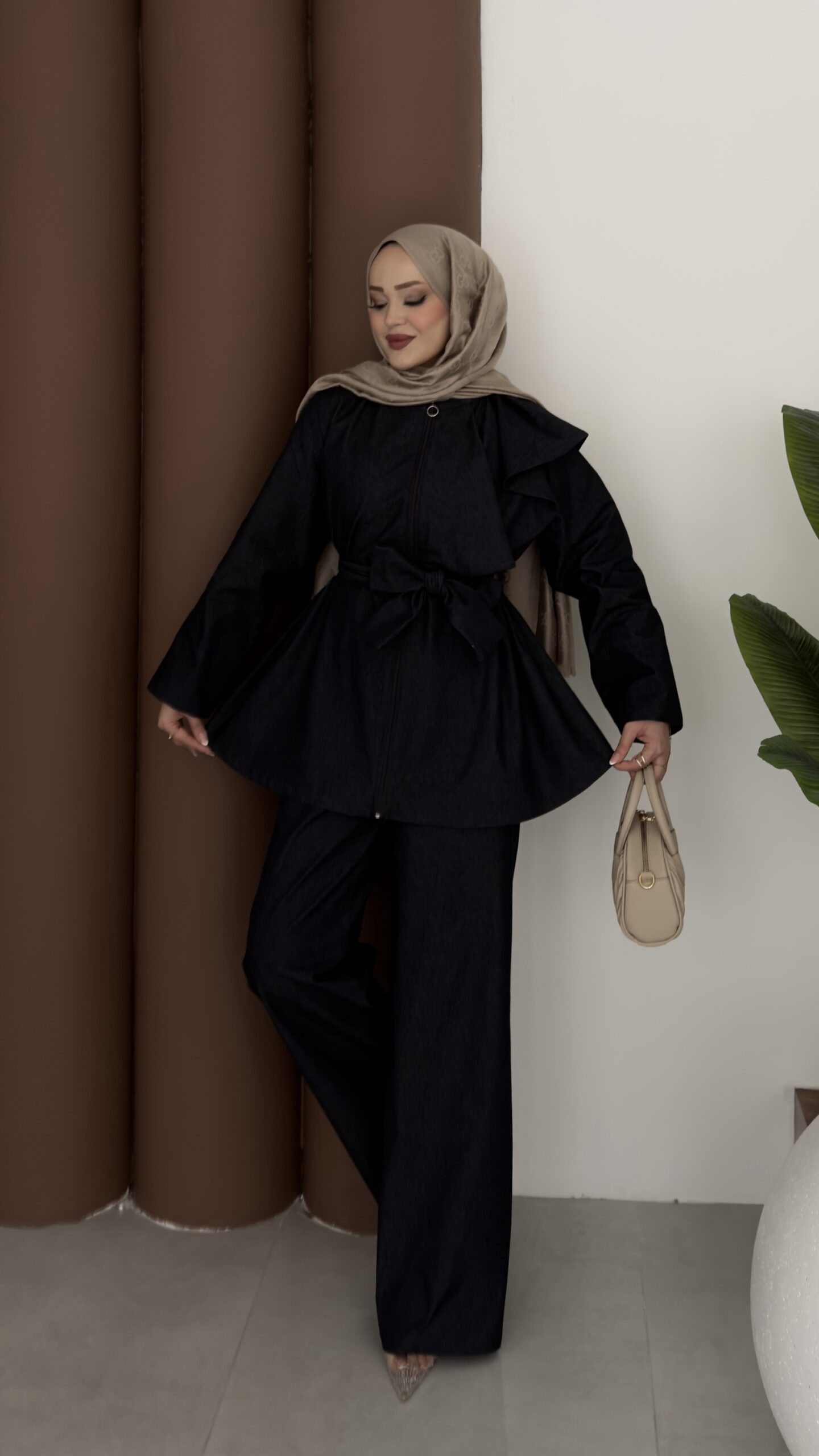 Softy Fermuarlı Denim İkili Takım |  