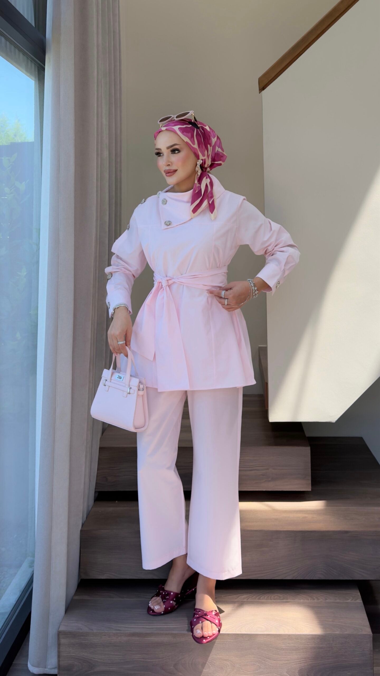 Liora Düğmeli Poplin İkili Takım |  